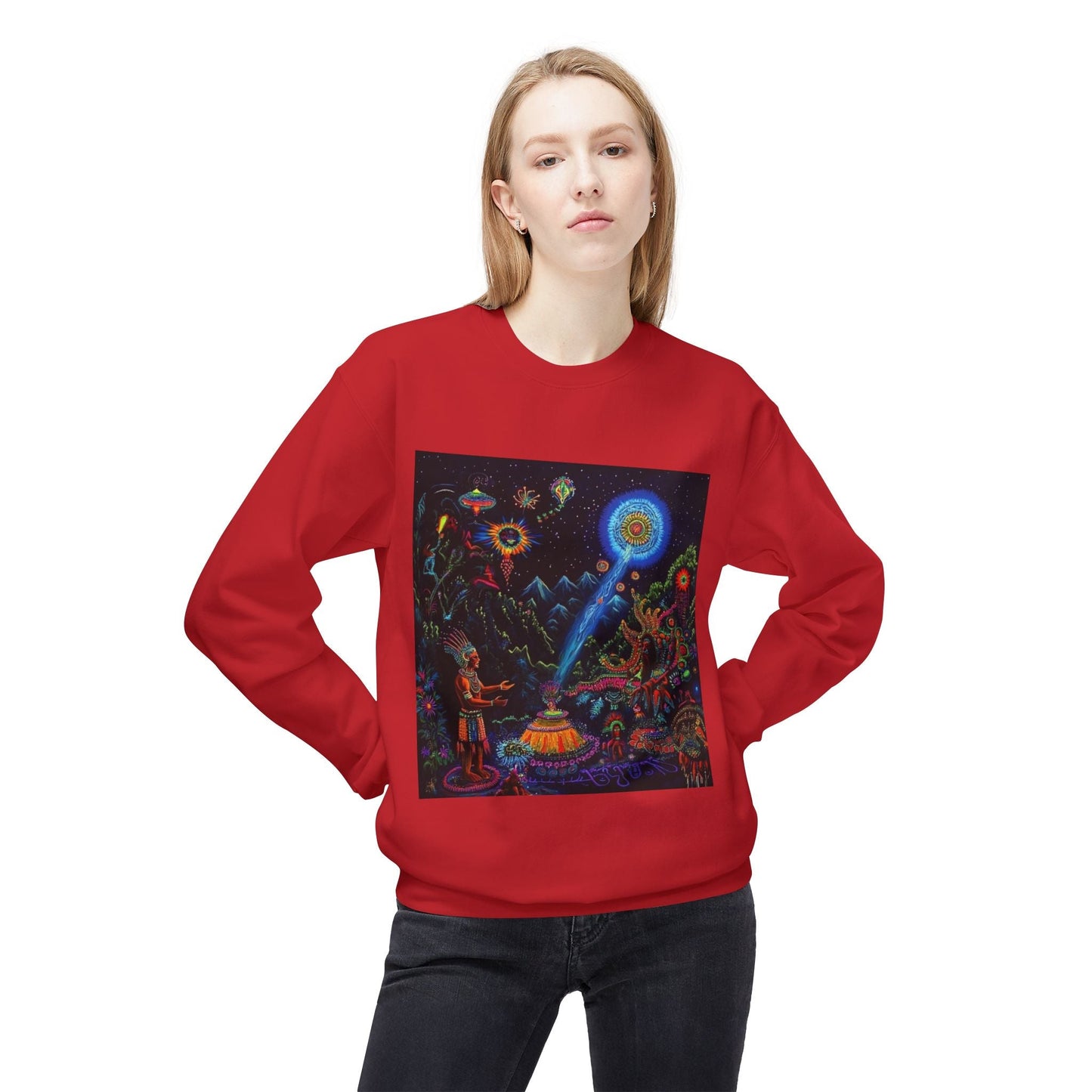Cosmic Spirit Crewneck Sweatshirt - Unisex Midweight Fleece