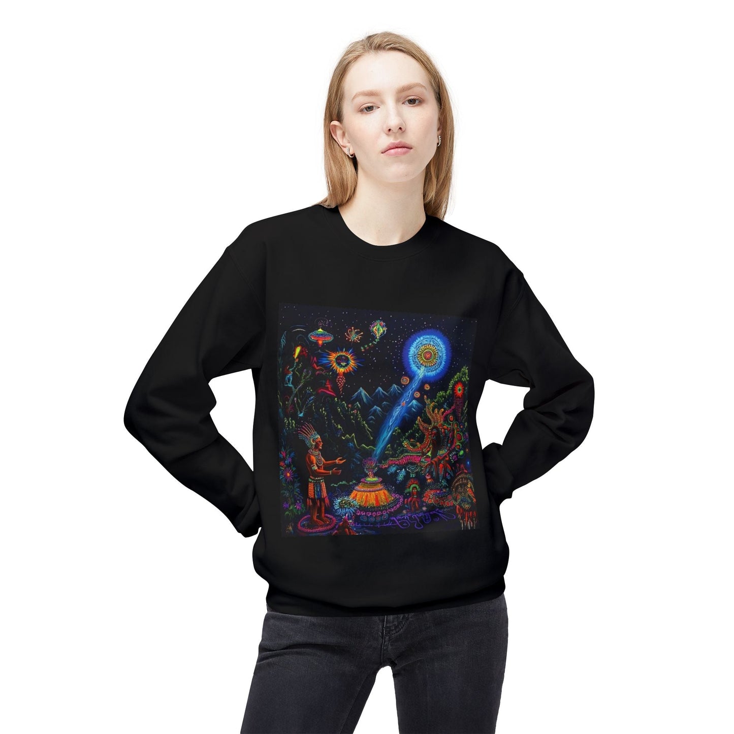 Cosmic Spirit Crewneck Sweatshirt - Unisex Midweight Fleece