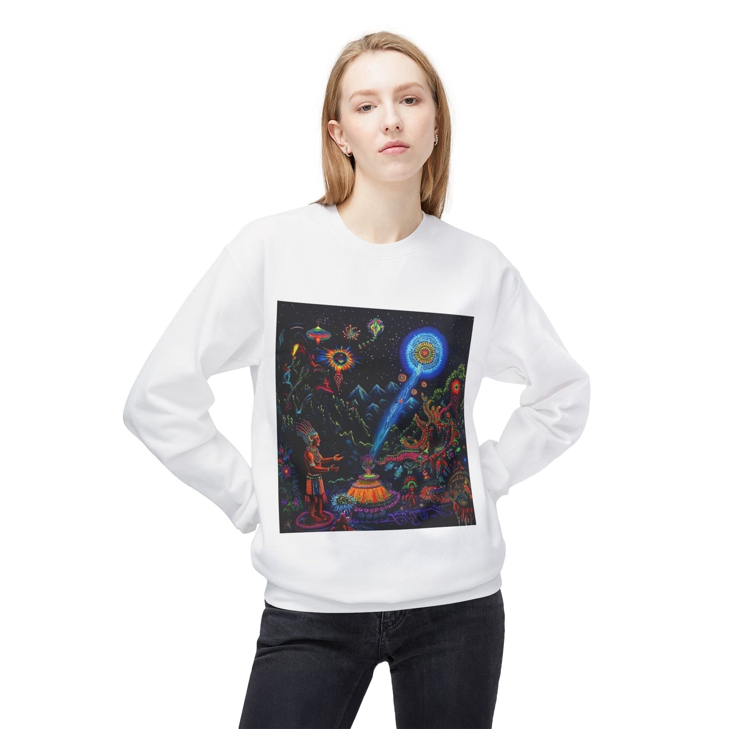 Cosmic Spirit Crewneck Sweatshirt - Unisex Midweight Fleece