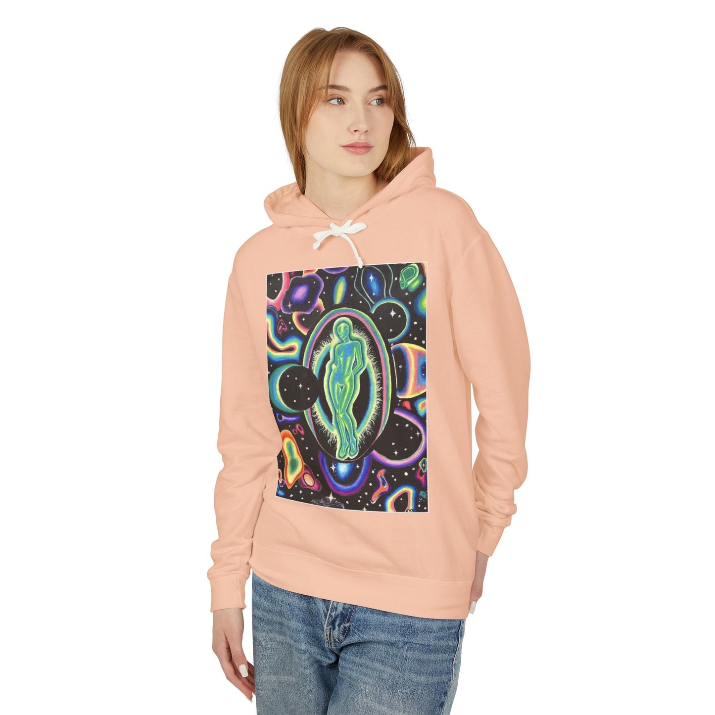 Cosmic Spirit Unisex Lightweight Hooded Sweatshirt