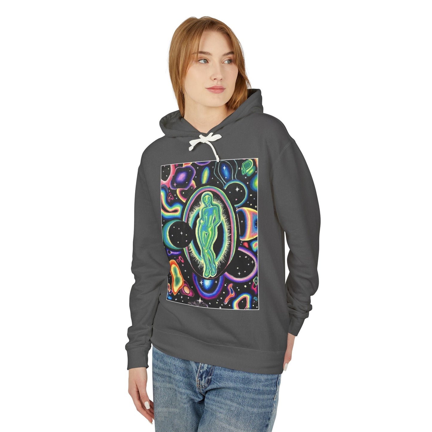 Cosmic Spirit Unisex Lightweight Hooded Sweatshirt