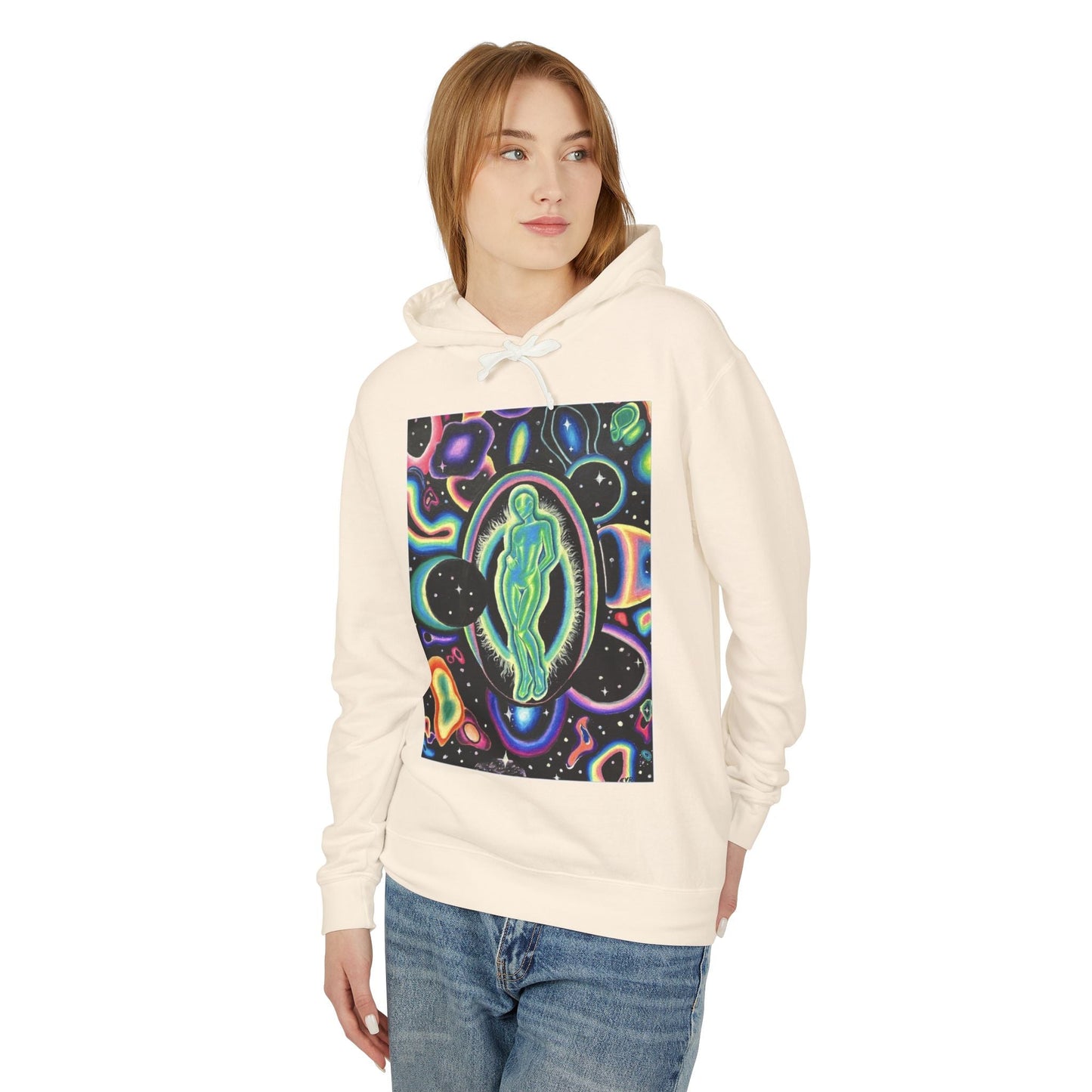 Cosmic Spirit Unisex Lightweight Hooded Sweatshirt