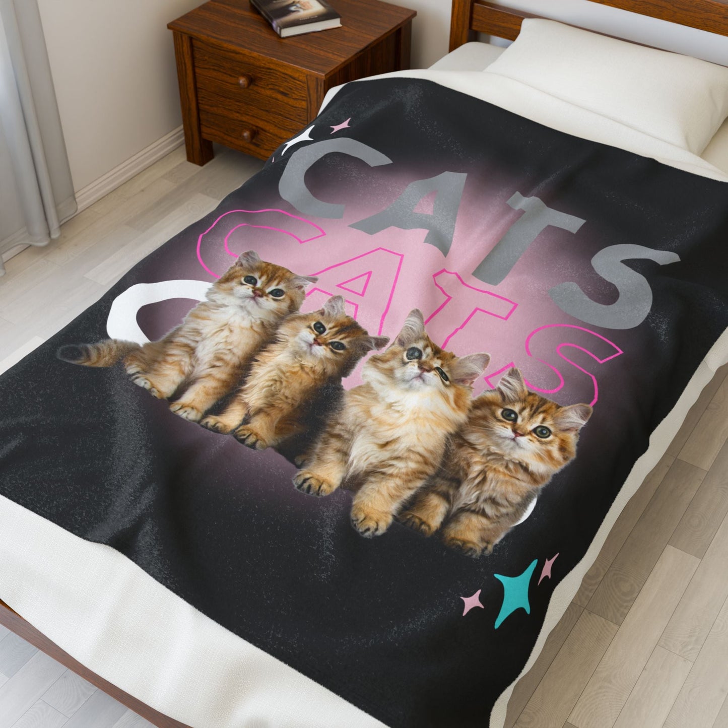 Cozy Cat Lover's Velveteen Plush Blanket - Perfect for Home, Gifts, Cat Lovers, Pet Decor, Cozy Nights