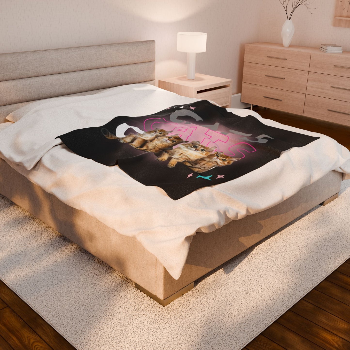 Cozy Cat Lover's Velveteen Plush Blanket - Perfect for Home, Gifts, Cat Lovers, Pet Decor, Cozy Nights