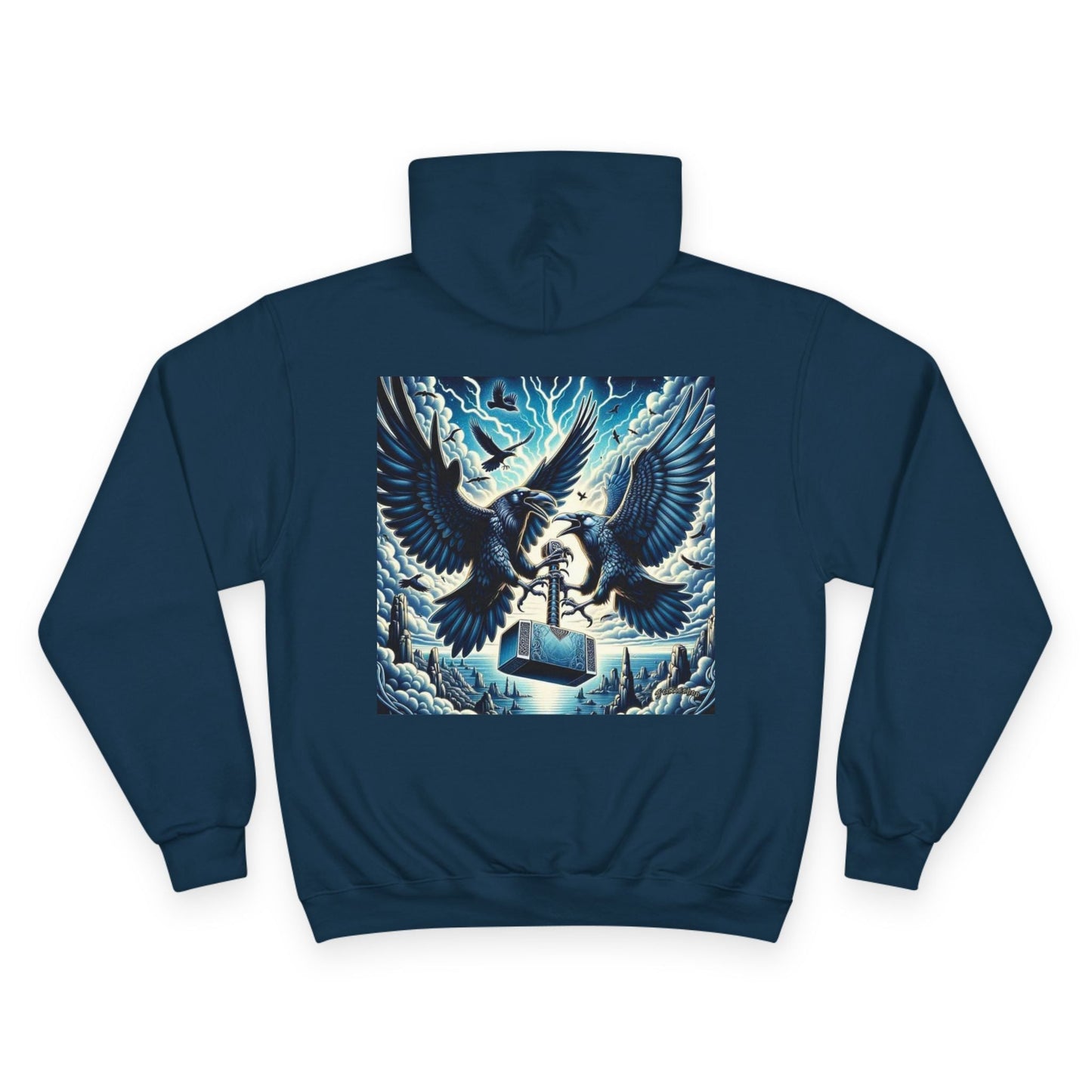 Crowd Artwork Champion Hoodie, Unique Graphic Hoodie for Men and Women, Casual Wear, Streetwear, Gift for Nature Lovers, Cool Gift Idea