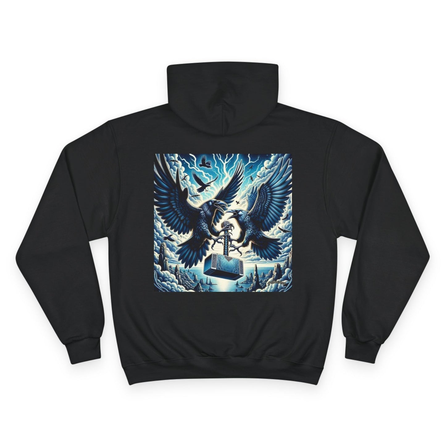 Crowd Artwork Champion Hoodie, Unique Graphic Hoodie for Men and Women, Casual Wear, Streetwear, Gift for Nature Lovers, Cool Gift Idea