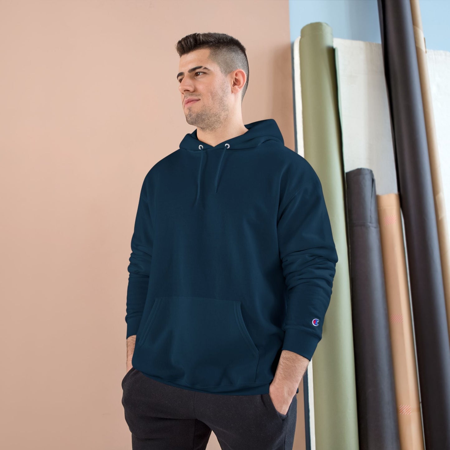 Crowd Artwork Champion Hoodie, Unique Graphic Hoodie for Men and Women, Casual Wear, Streetwear, Gift for Nature Lovers, Cool Gift Idea