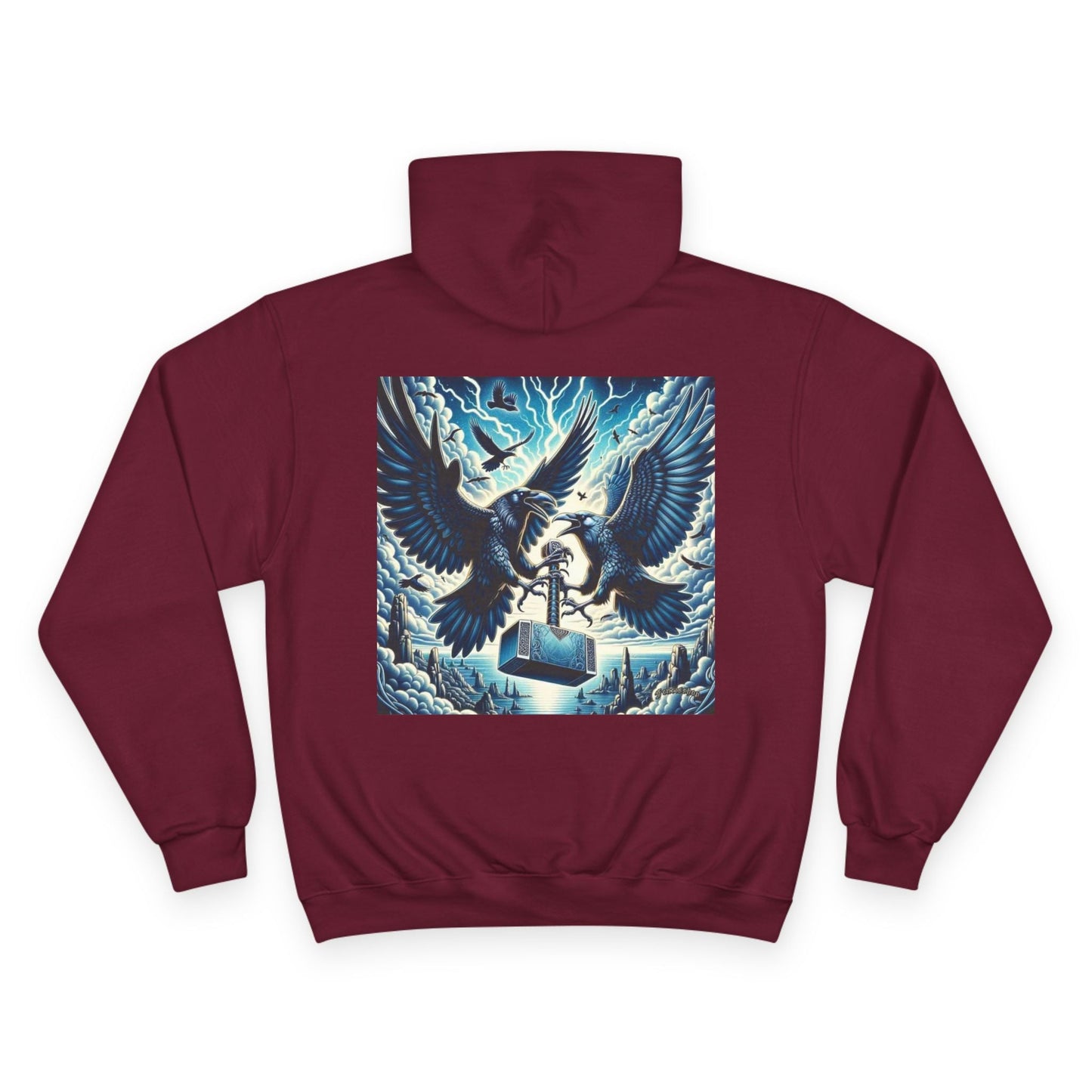 Crowd Artwork Champion Hoodie, Unique Graphic Hoodie for Men and Women, Casual Wear, Streetwear, Gift for Nature Lovers, Cool Gift Idea