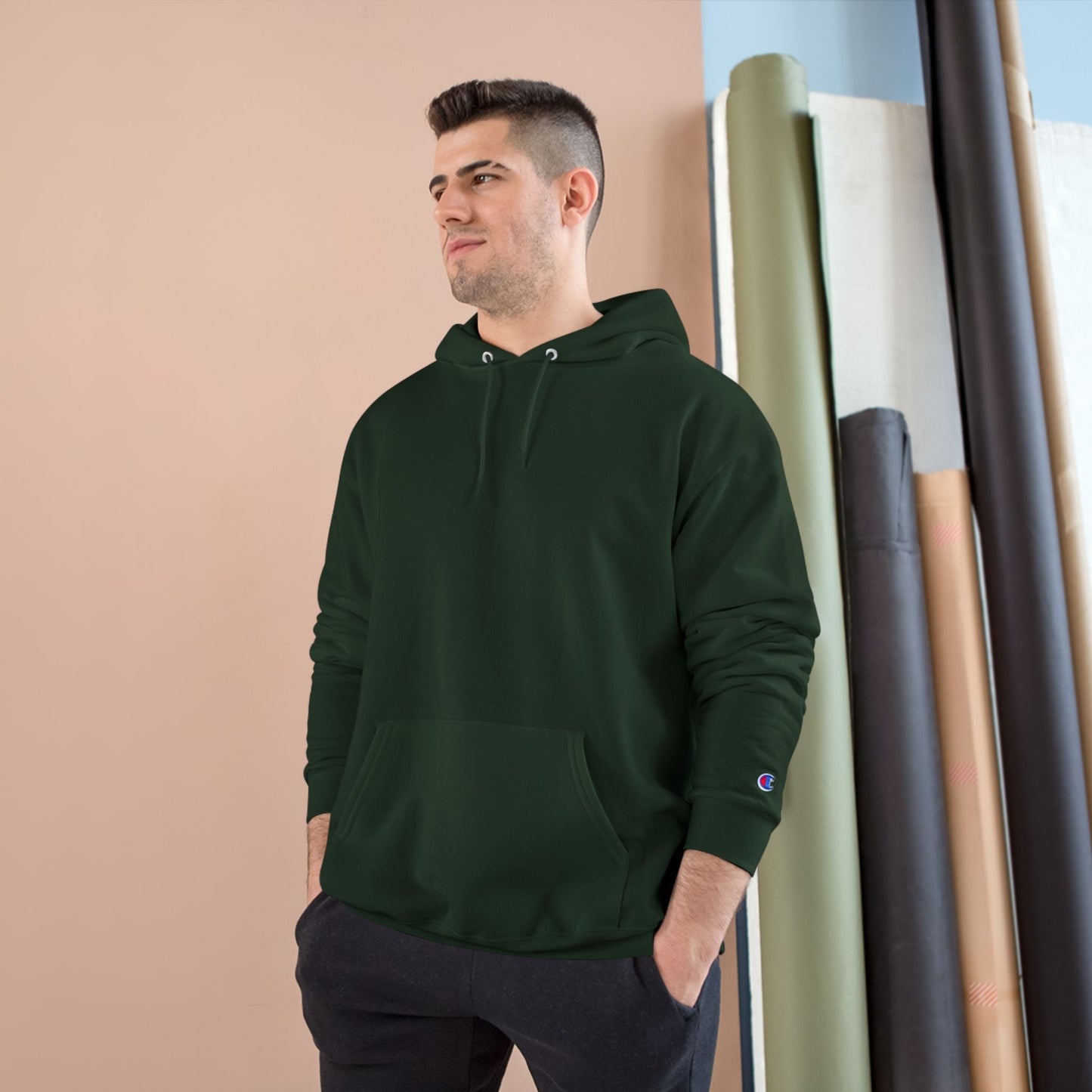 Crowd Artwork Champion Hoodie, Unique Graphic Hoodie for Men and Women, Casual Wear, Streetwear, Gift for Nature Lovers, Cool Gift Idea