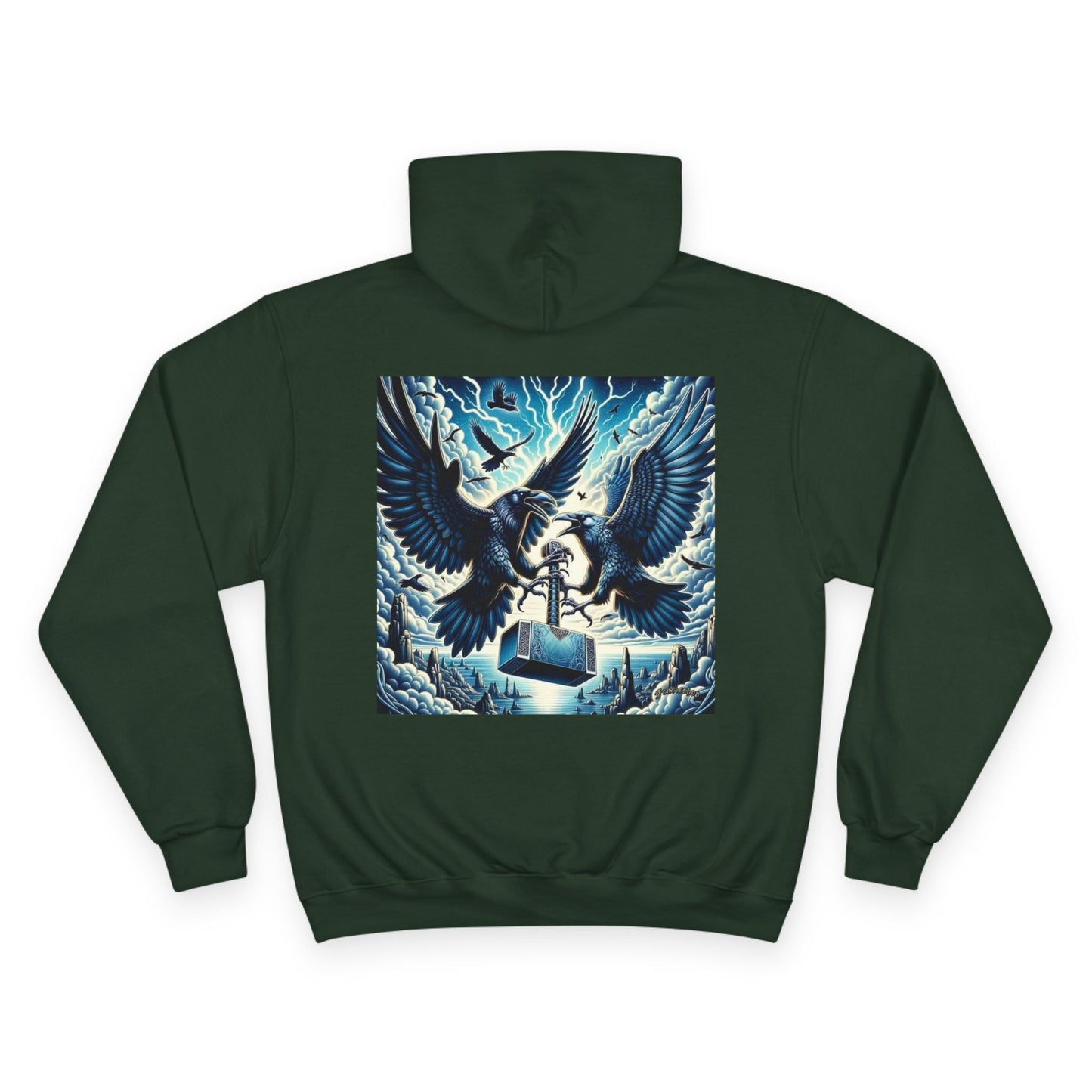 Crowd Artwork Champion Hoodie, Unique Graphic Hoodie for Men and Women, Casual Wear, Streetwear, Gift for Nature Lovers, Cool Gift Idea