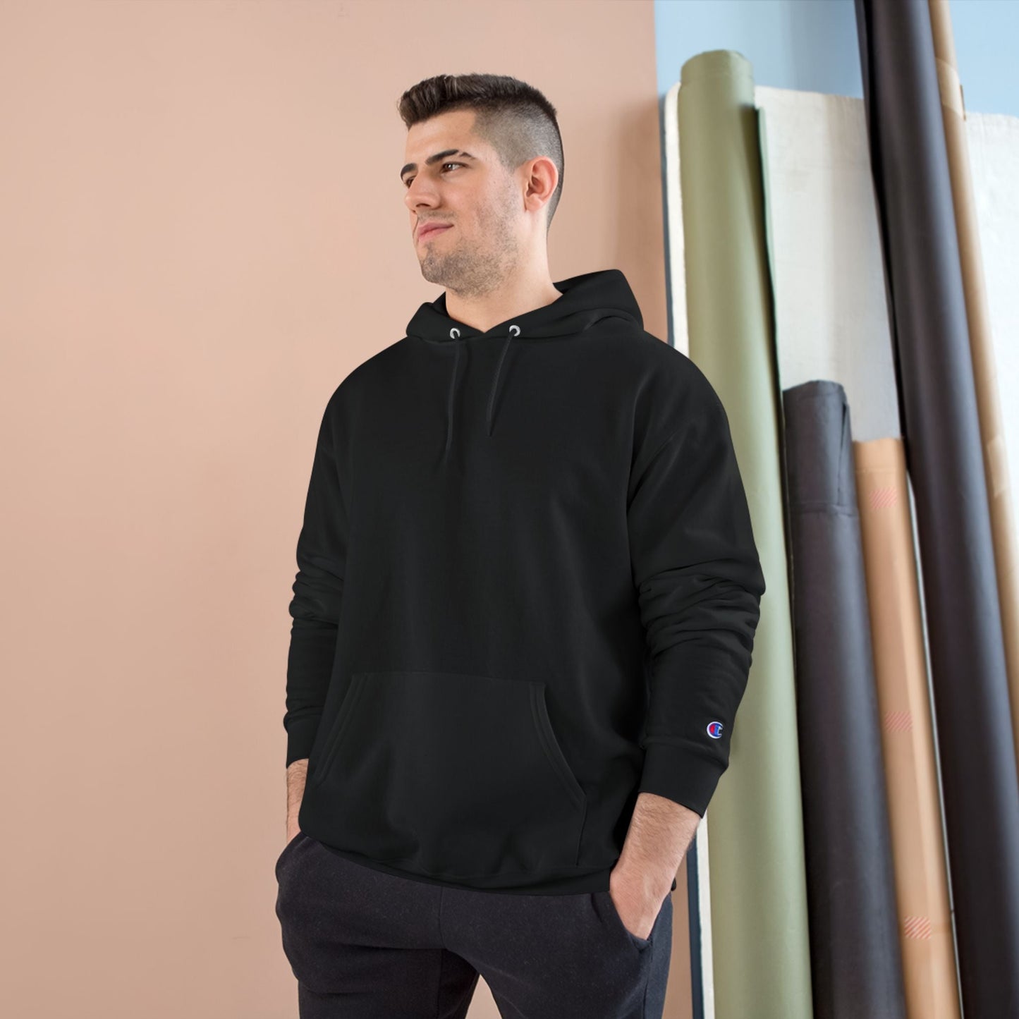 Crowd Artwork Champion Hoodie, Unique Graphic Hoodie for Men and Women, Casual Wear, Streetwear, Gift for Nature Lovers, Cool Gift Idea