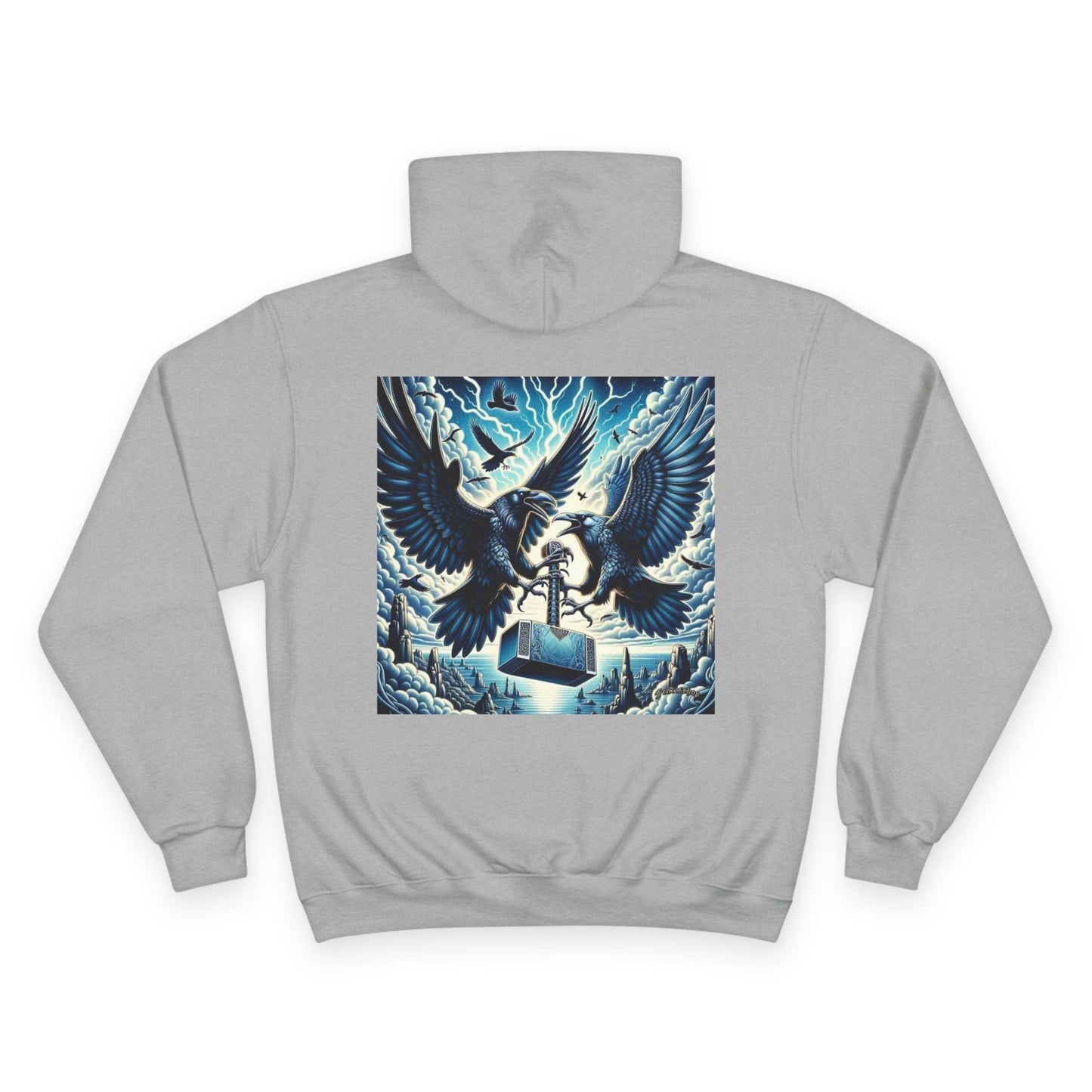 Crowd Artwork Champion Hoodie, Unique Graphic Hoodie for Men and Women, Casual Wear, Streetwear, Gift for Nature Lovers, Cool Gift Idea
