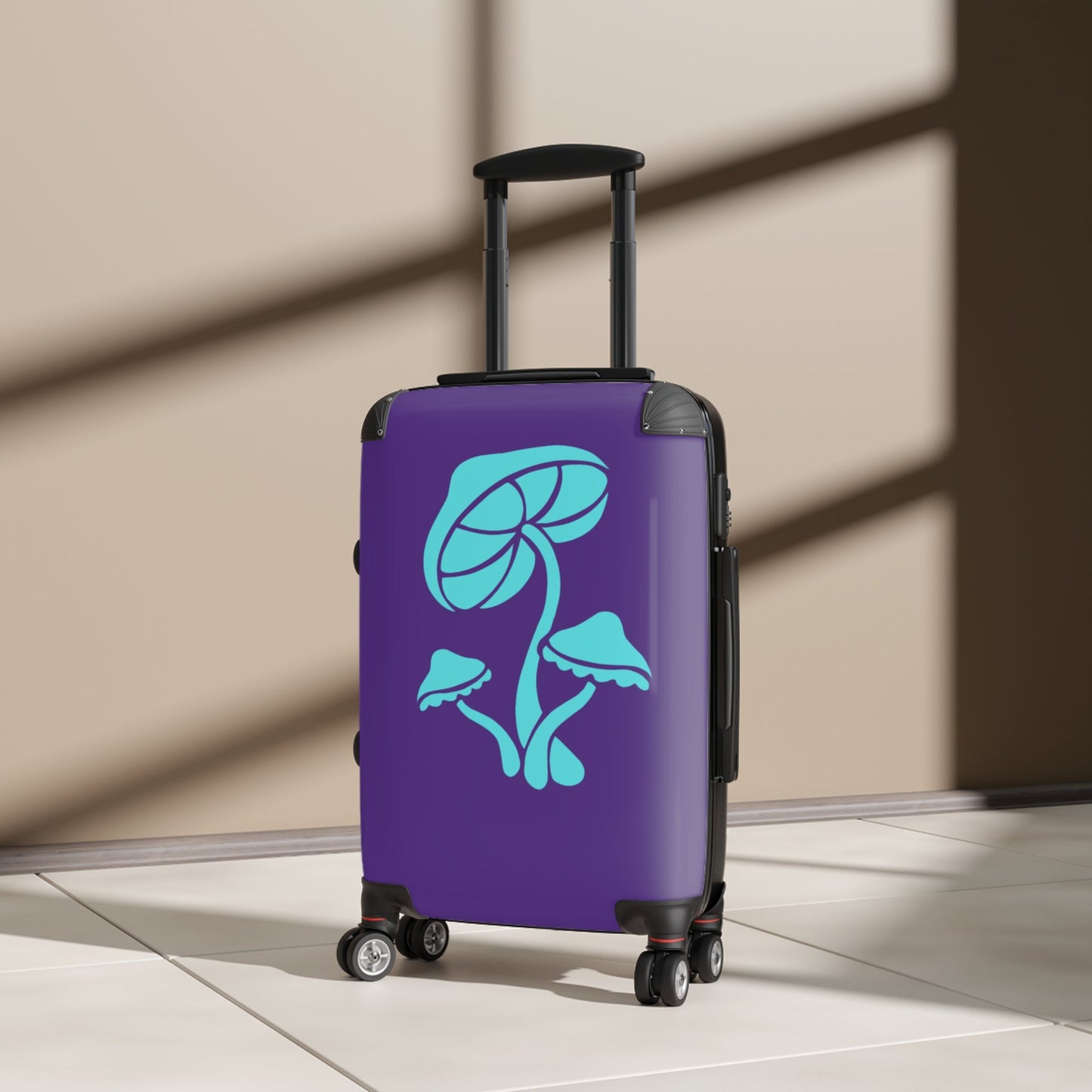 Custom Mushroom Design Suitcase - Vibrant Travel Luggage for Adventurers, Perfect for Travel, Gifts, Festivals, Summer Trips, Eco-Friendly