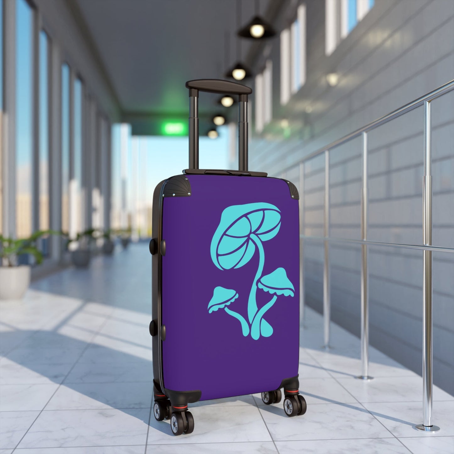 Custom Mushroom Design Suitcase - Vibrant Travel Luggage for Adventurers, Perfect for Travel, Gifts, Festivals, Summer Trips, Eco-Friendly