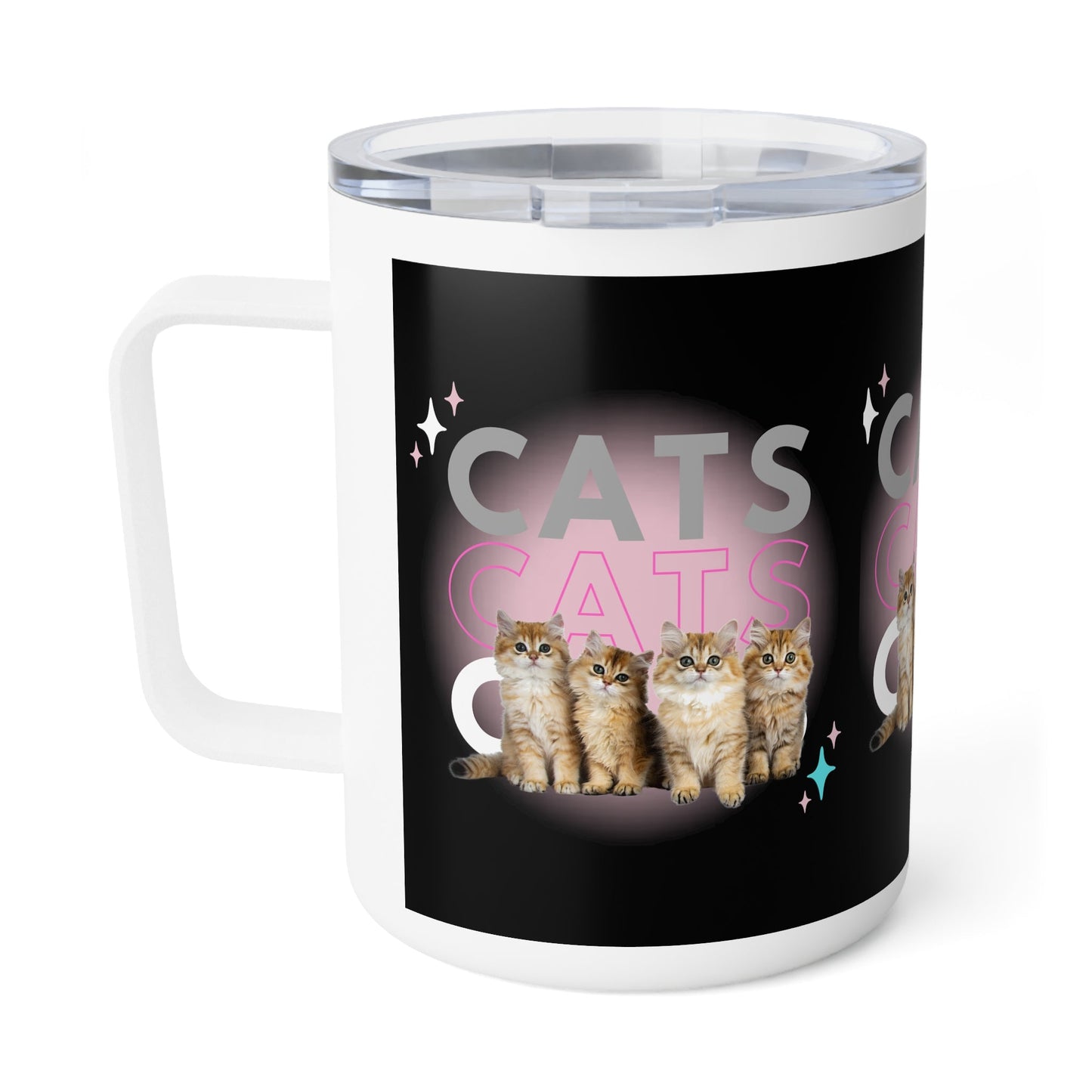 Cats with Coffee Mug, 10oz - Purrfect for Cat Lovers, Gift for Birthdays, Cozy Mornings, Pet Owners, Unique Cat-themed Mug