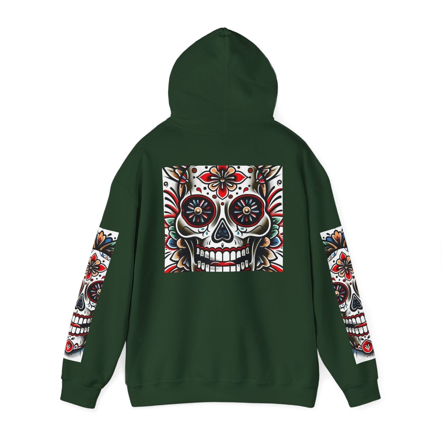 Dia de Los Muertos Skull Hoodie - Unisex Heavy Blend™ - Cozy Sweatshirt for Celebrations