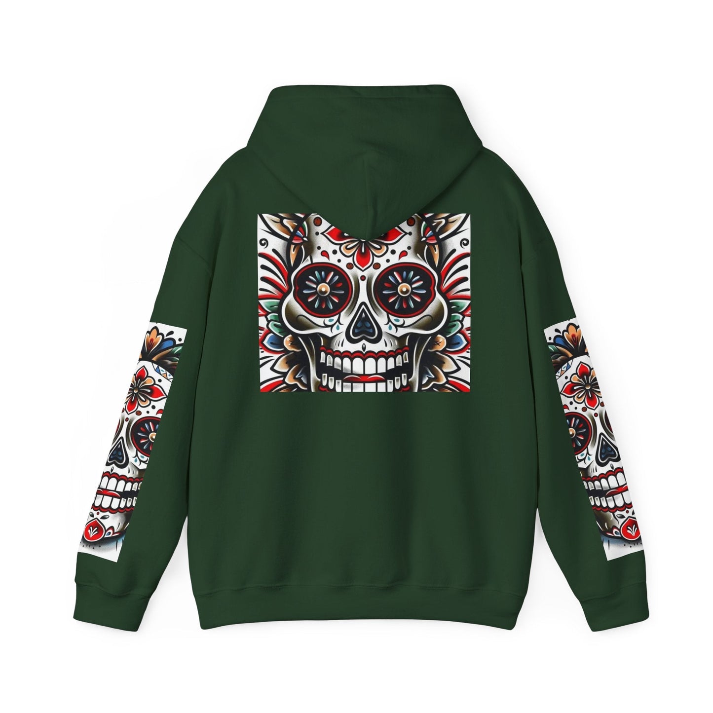 Dia de Los Muertos Skull Hoodie - Unisex Heavy Blend™ - Cozy Sweatshirt for Celebrations