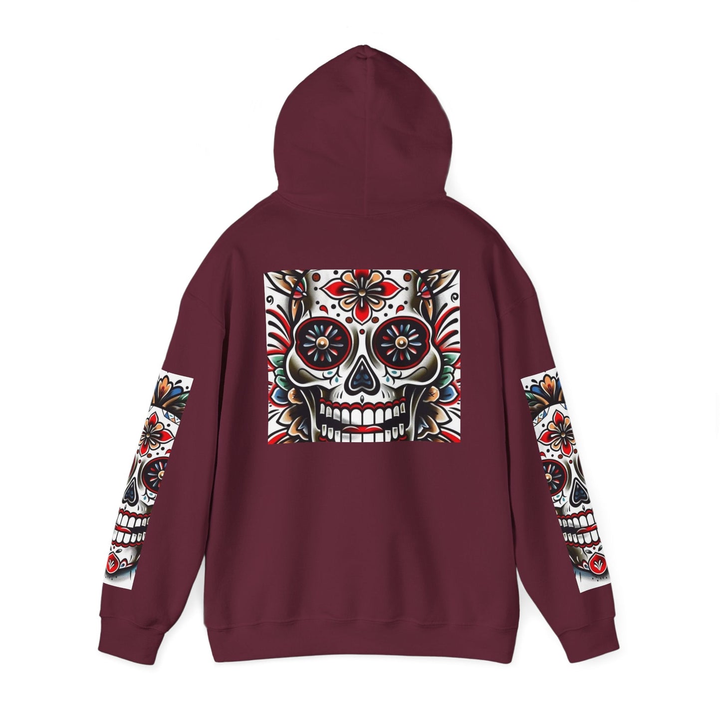 Dia de Los Muertos Skull Hoodie - Unisex Heavy Blend™ - Cozy Sweatshirt for Celebrations