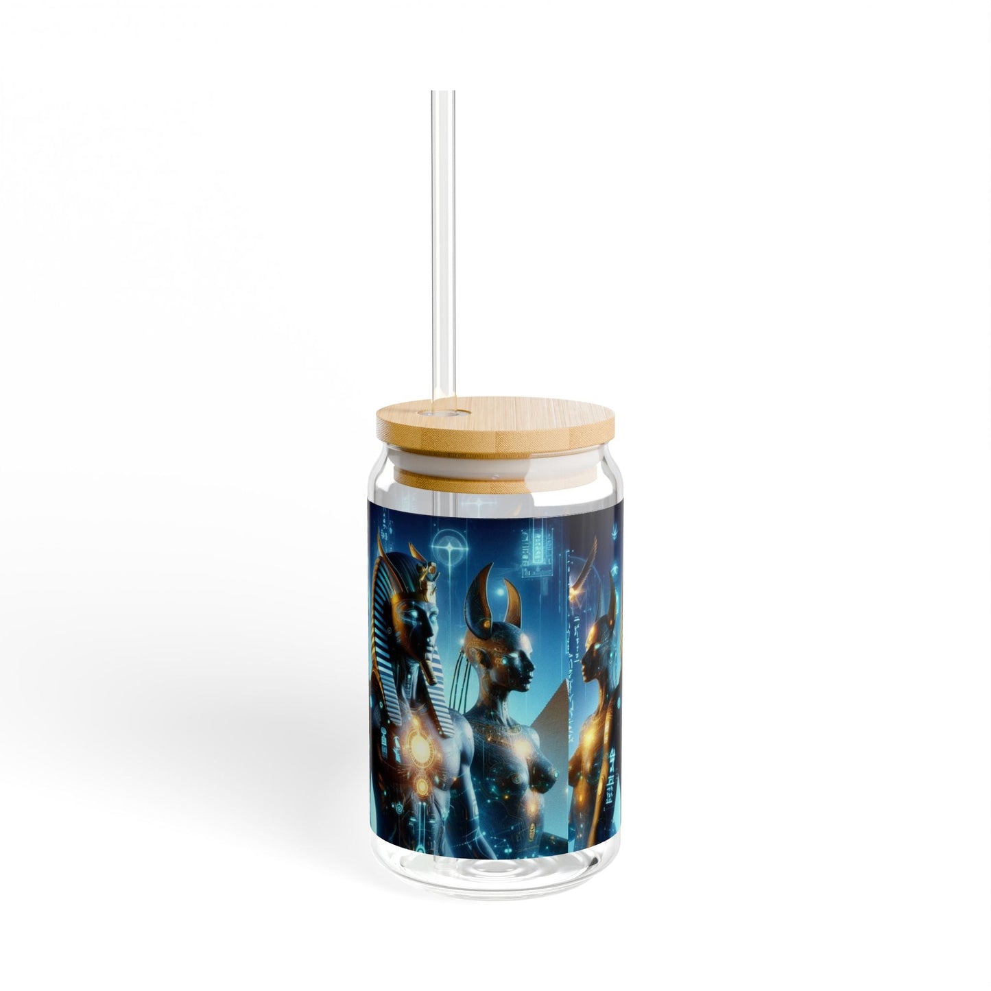 Egyptian Mythology Sipper Glass, 16oz - Perfect for Home Decor, Gifts, Parties, Travel, Egyptian Theme
