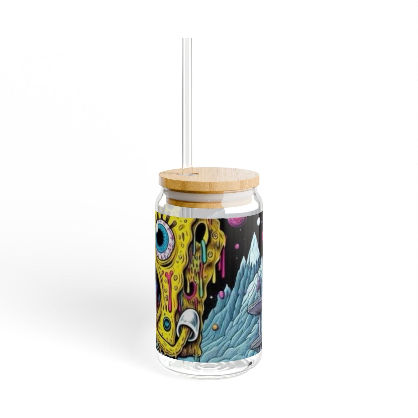 Funko-Inspired 16oz Sipper Glass with Colorful Design | Perfect for Parties and Summer Gatherings