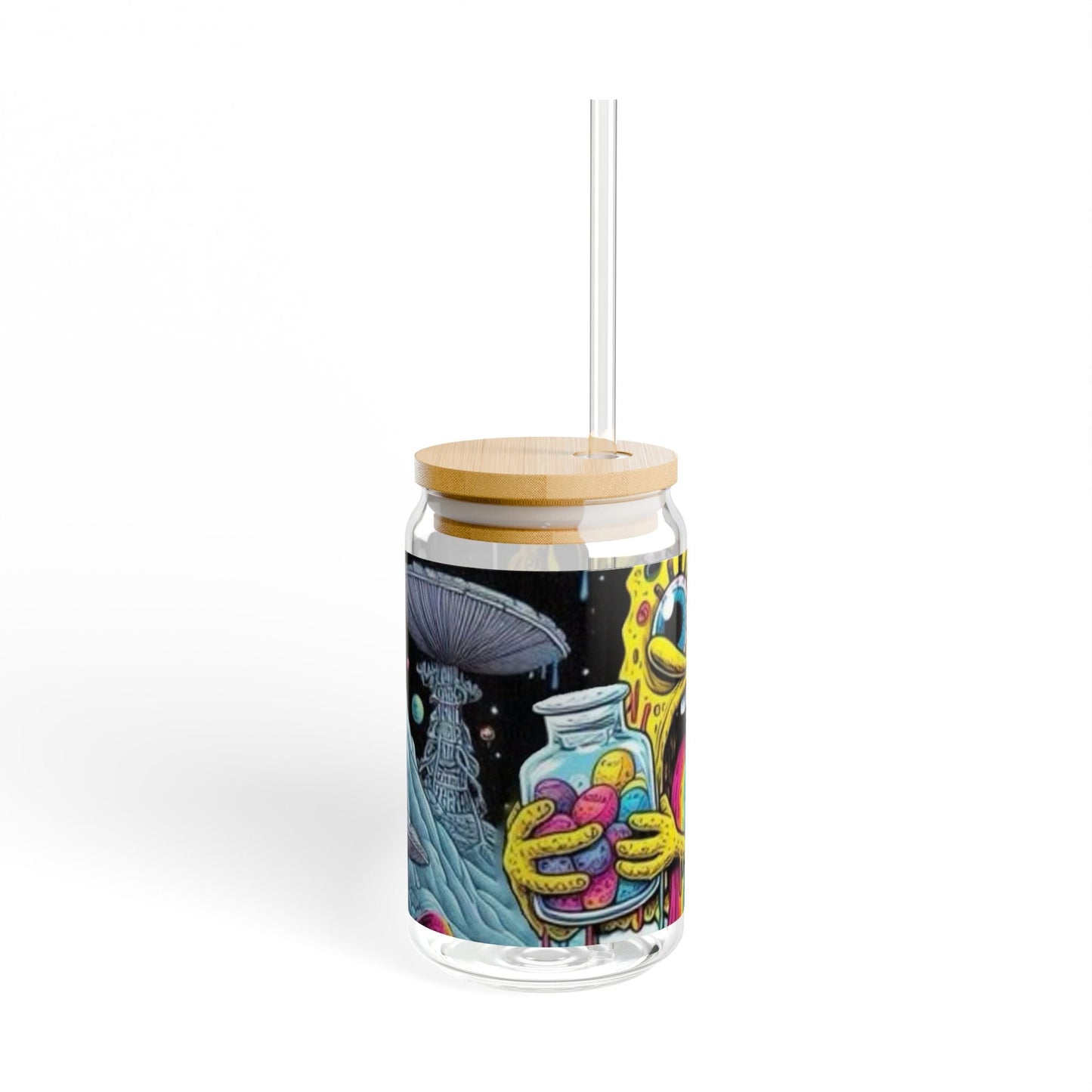 Funko-Inspired 16oz Sipper Glass with Colorful Design | Perfect for Parties and Summer Gatherings