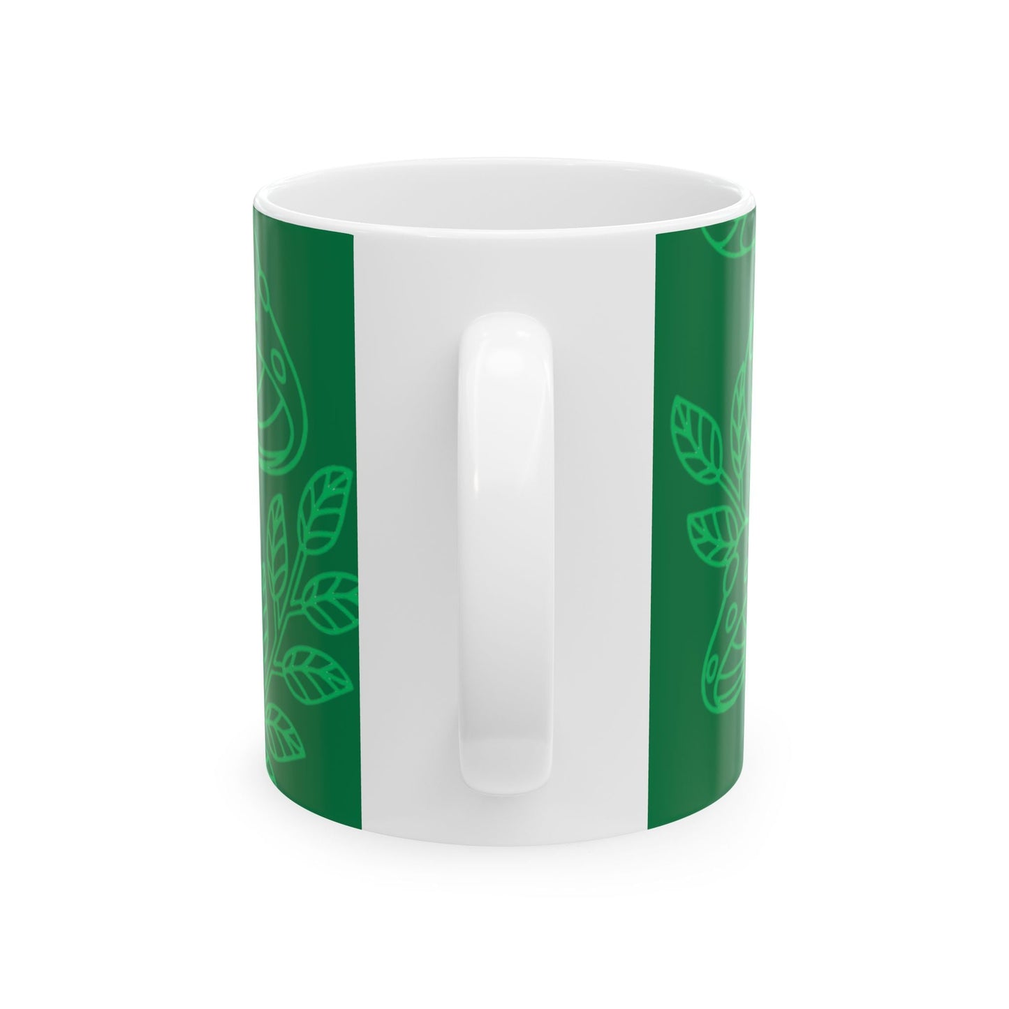 Green Mushroom coffee Mug - Cute Forest Design, Nature Lover Gift, Coffee Cup, Tea Mug, Gardening Enthusiast, Kitchen Decor
