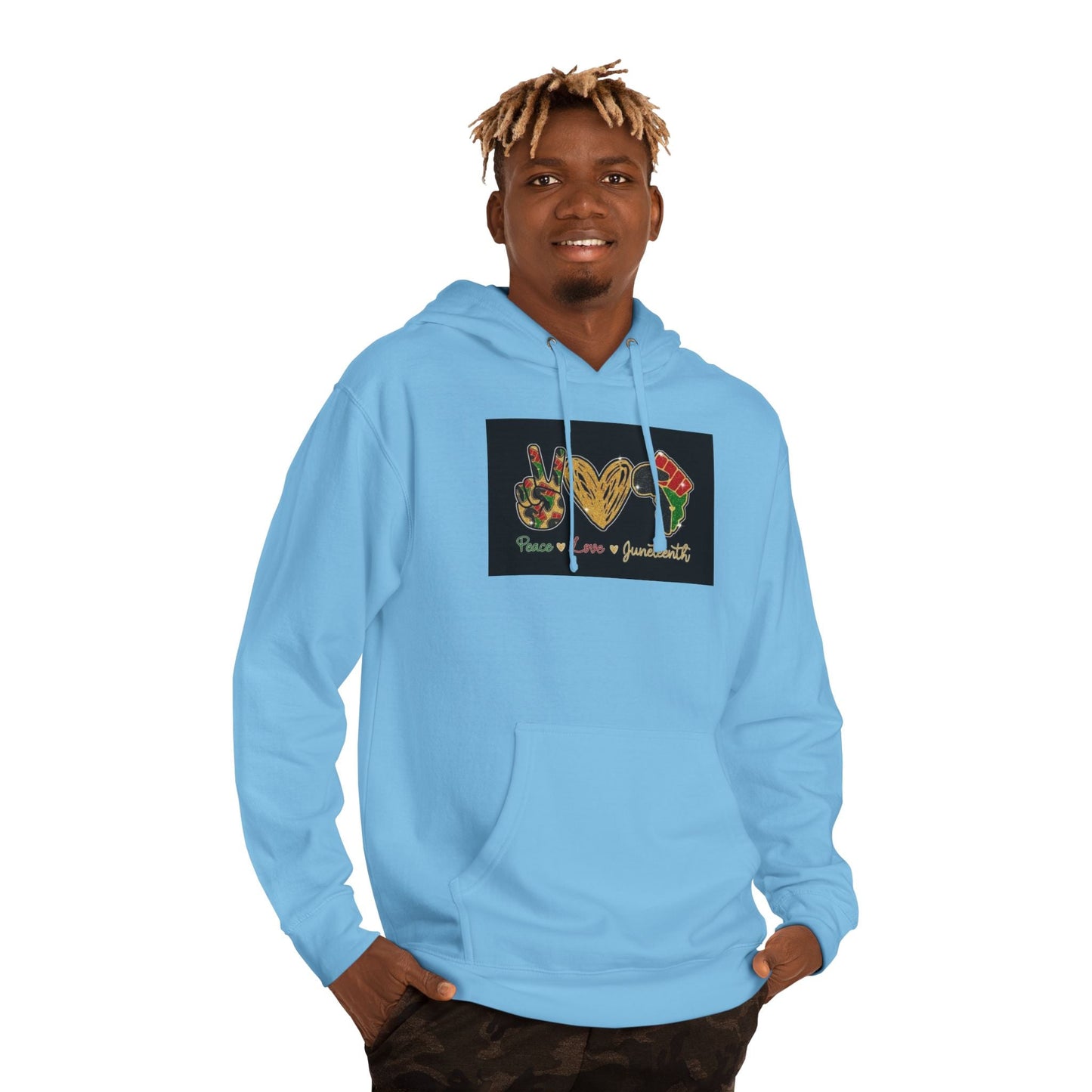 Love & Peace Unisex Hooded Sweatshirt, Bohemian Sweatshirt, Gift for Friends, Cozy Hoodie, Festival Wear