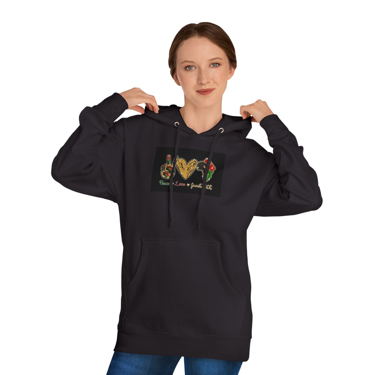 Love & Peace Unisex Hooded Sweatshirt, Bohemian Sweatshirt, Gift for Friends, Cozy Hoodie, Festival Wear