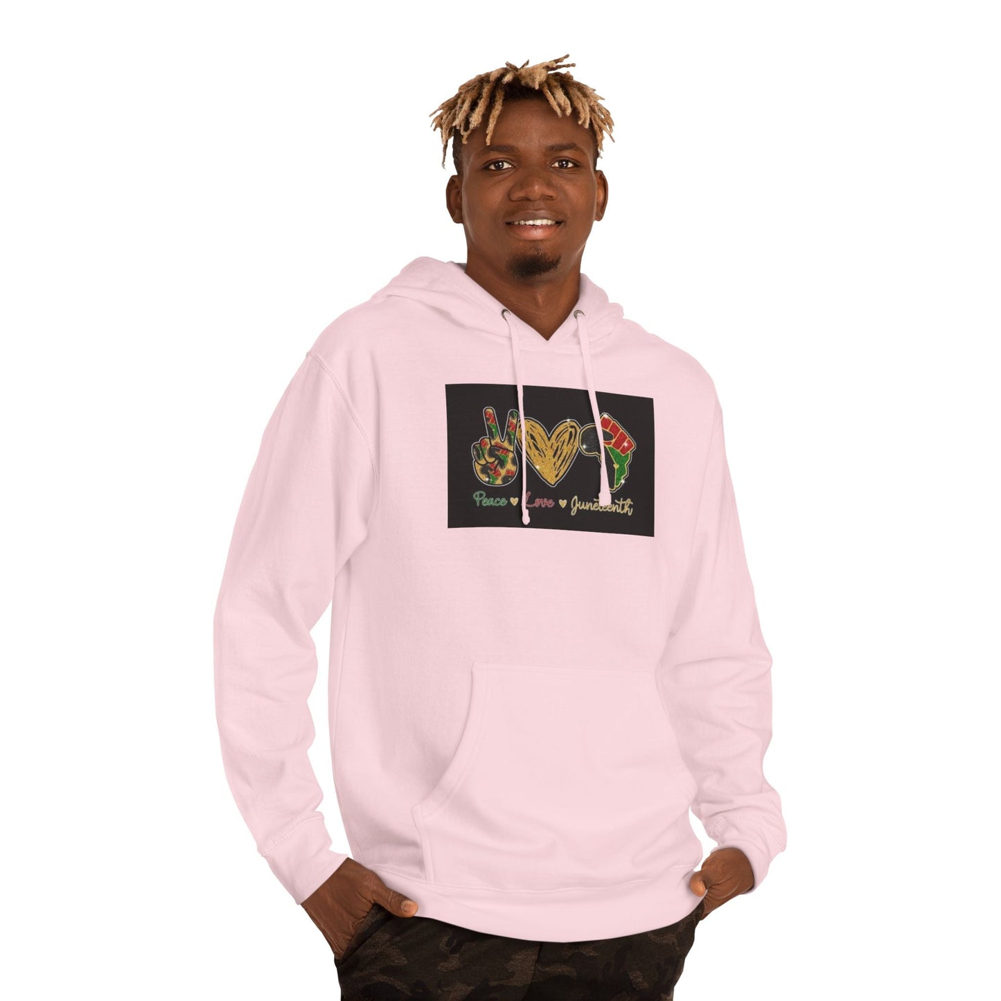 Love & Peace Unisex Hooded Sweatshirt, Bohemian Sweatshirt, Gift for Friends, Cozy Hoodie, Festival Wear