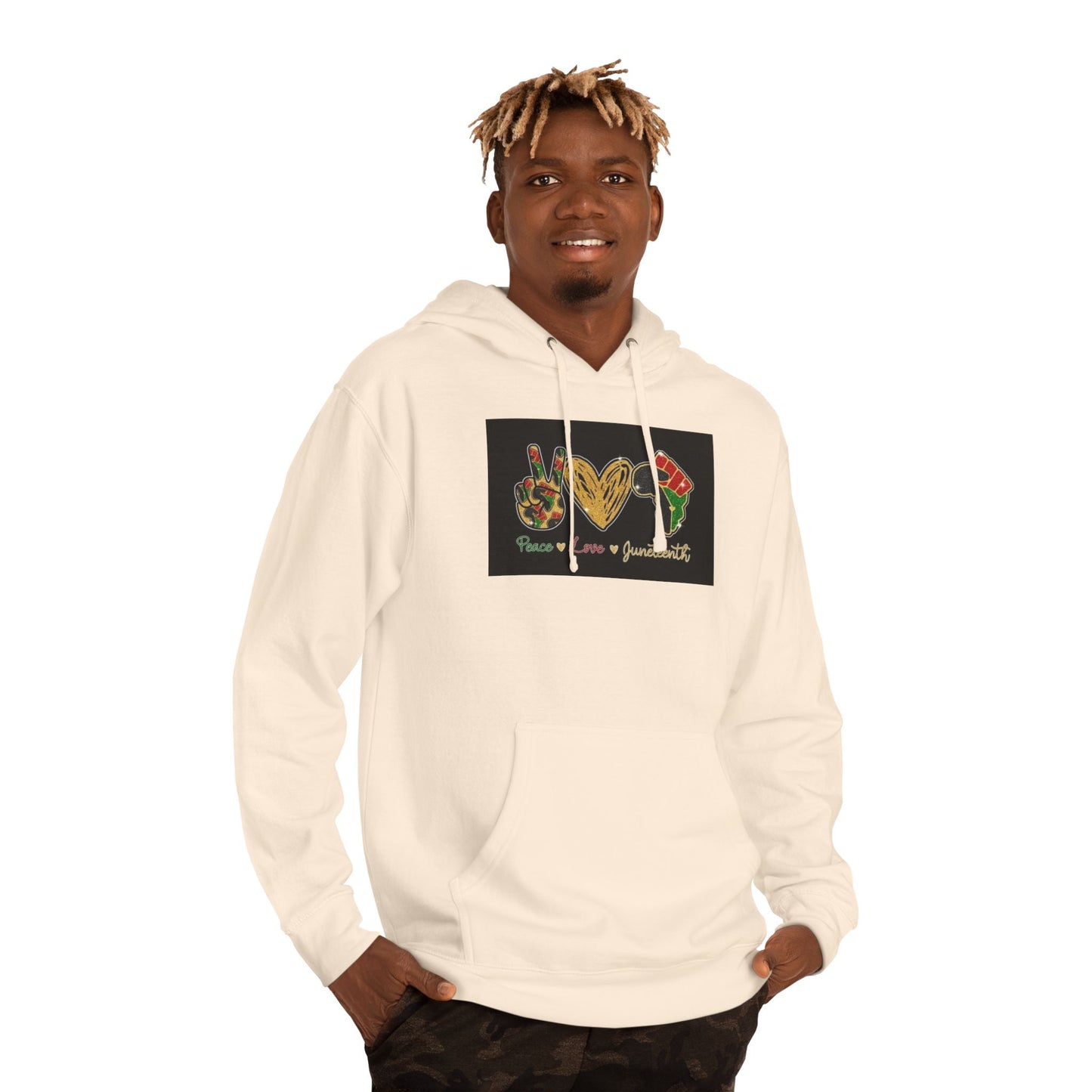 Love & Peace Unisex Hooded Sweatshirt, Bohemian Sweatshirt, Gift for Friends, Cozy Hoodie, Festival Wear