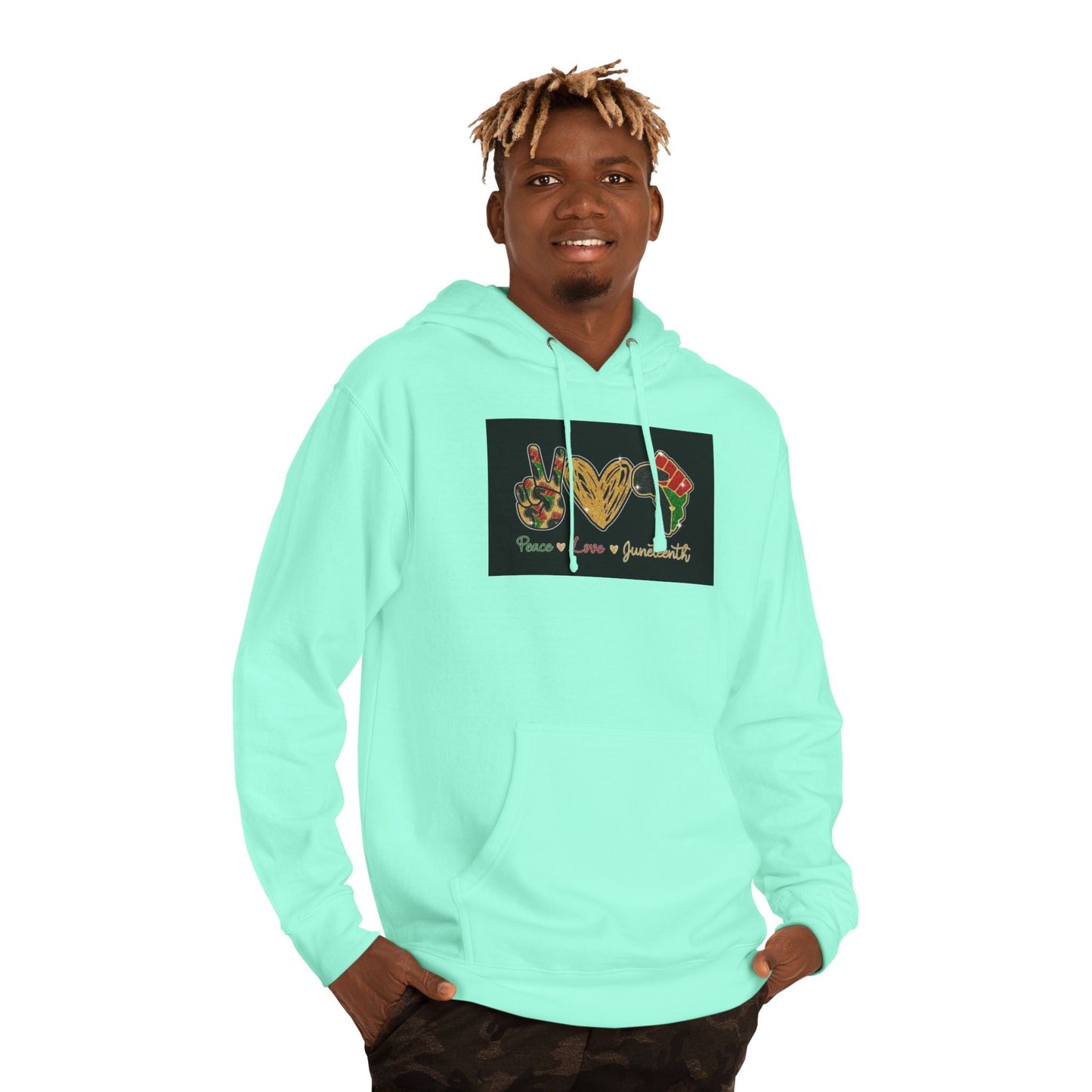 Love & Peace Unisex Hooded Sweatshirt, Bohemian Sweatshirt, Gift for Friends, Cozy Hoodie, Festival Wear