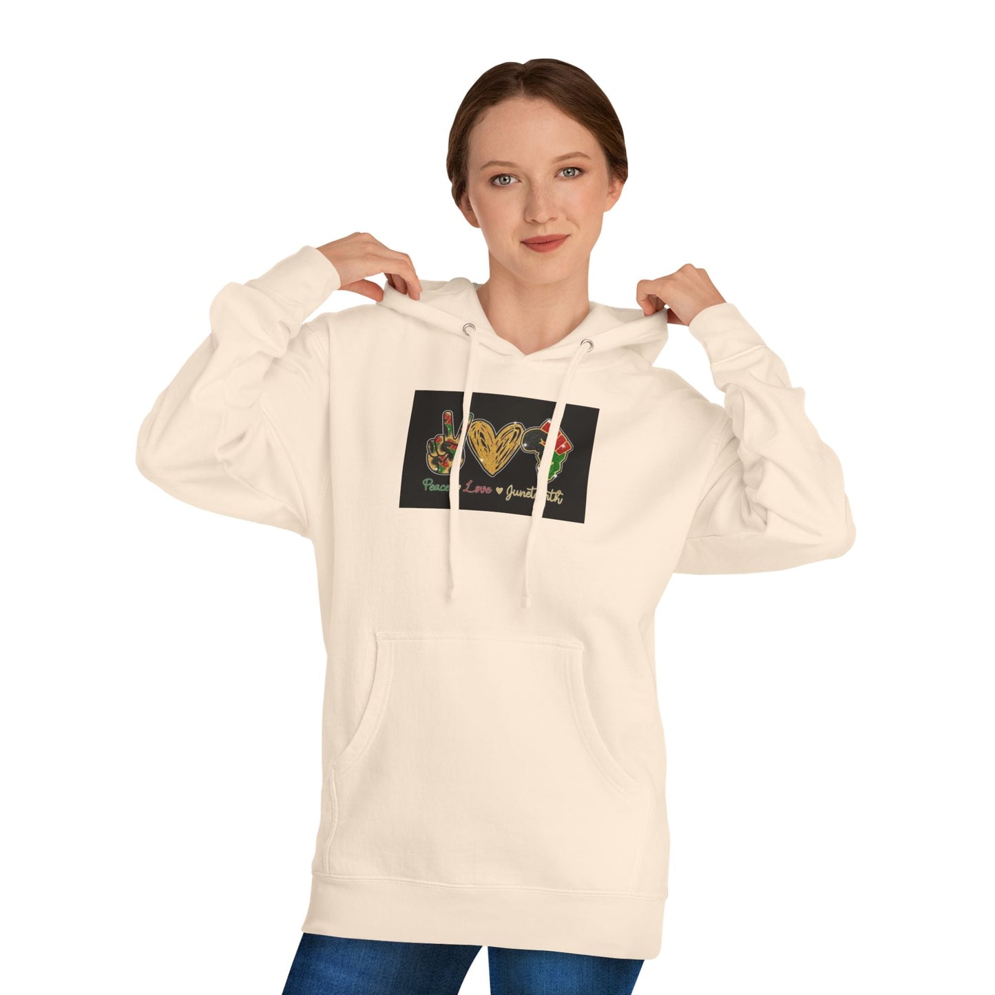 Love & Peace Unisex Hooded Sweatshirt, Bohemian Sweatshirt, Gift for Friends, Cozy Hoodie, Festival Wear