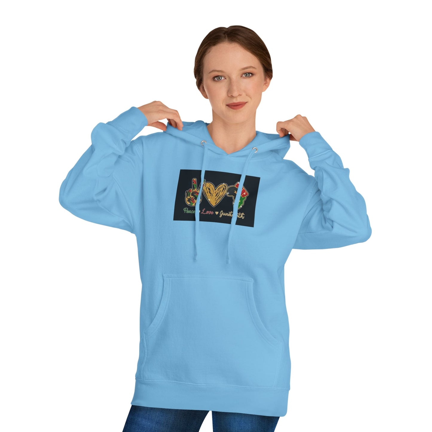 Love & Peace Unisex Hooded Sweatshirt, Bohemian Sweatshirt, Gift for Friends, Cozy Hoodie, Festival Wear