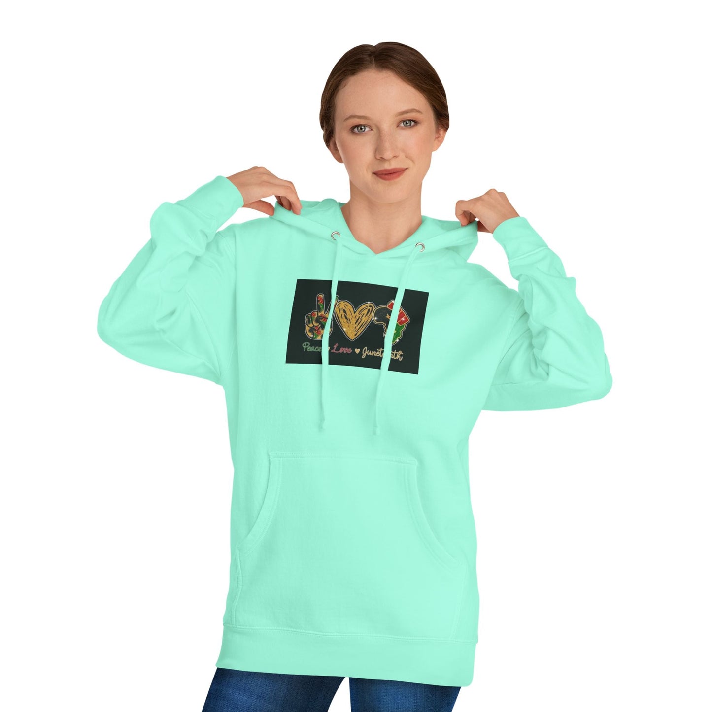 Love & Peace Unisex Hooded Sweatshirt, Bohemian Sweatshirt, Gift for Friends, Cozy Hoodie, Festival Wear