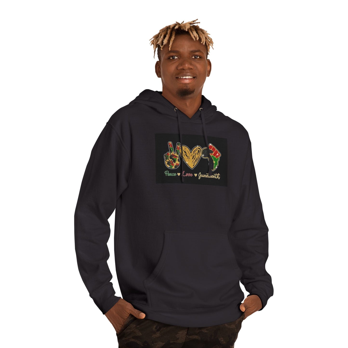 Love & Peace Unisex Hooded Sweatshirt, Bohemian Sweatshirt, Gift for Friends, Cozy Hoodie, Festival Wear