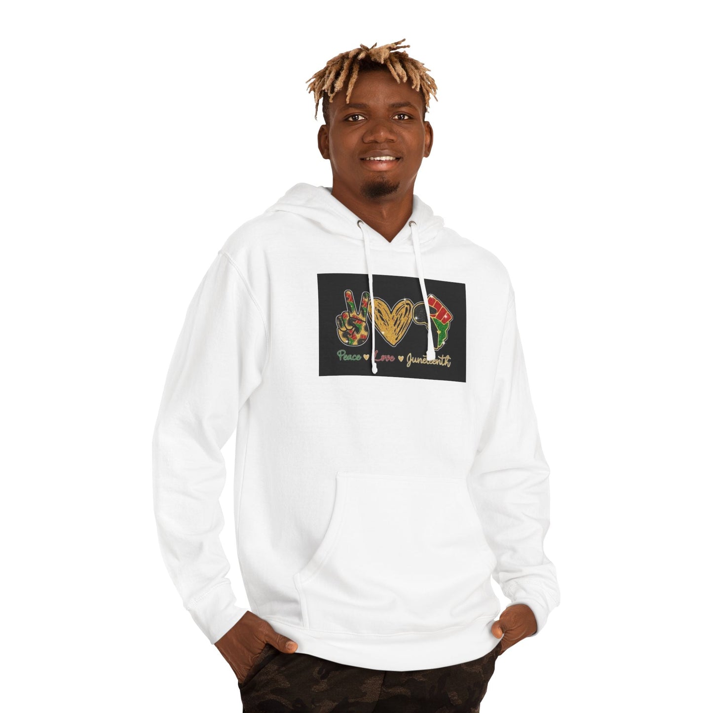 Love & Peace Unisex Hooded Sweatshirt, Bohemian Sweatshirt, Gift for Friends, Cozy Hoodie, Festival Wear