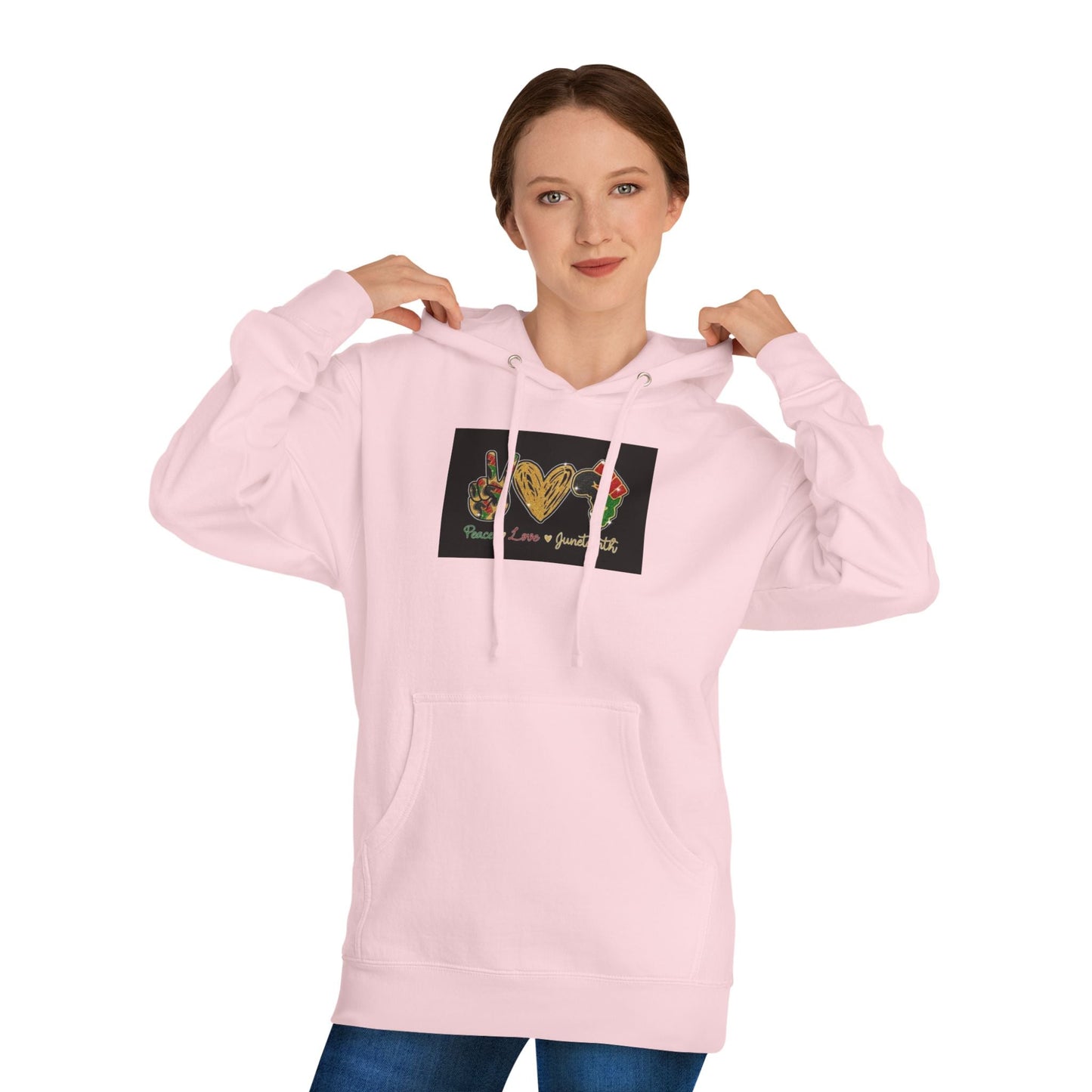 Love & Peace Unisex Hooded Sweatshirt, Bohemian Sweatshirt, Gift for Friends, Cozy Hoodie, Festival Wear