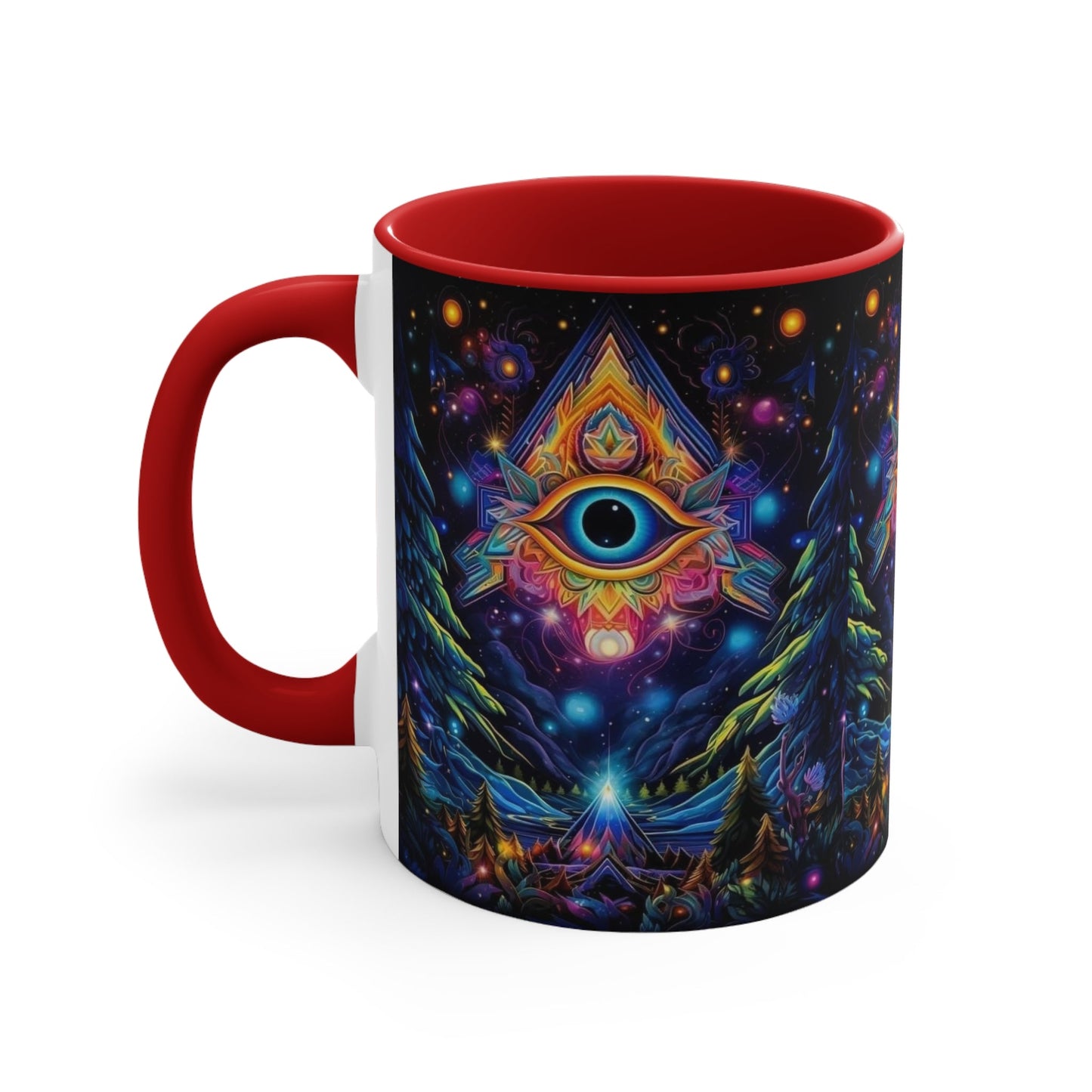 Mystical Boho Coffee Mug, Unique Coffee Mug, Psychedelic Mug Gift, Eye Design Mug, Yoga Lover Mug, Spiritual Decor Mug