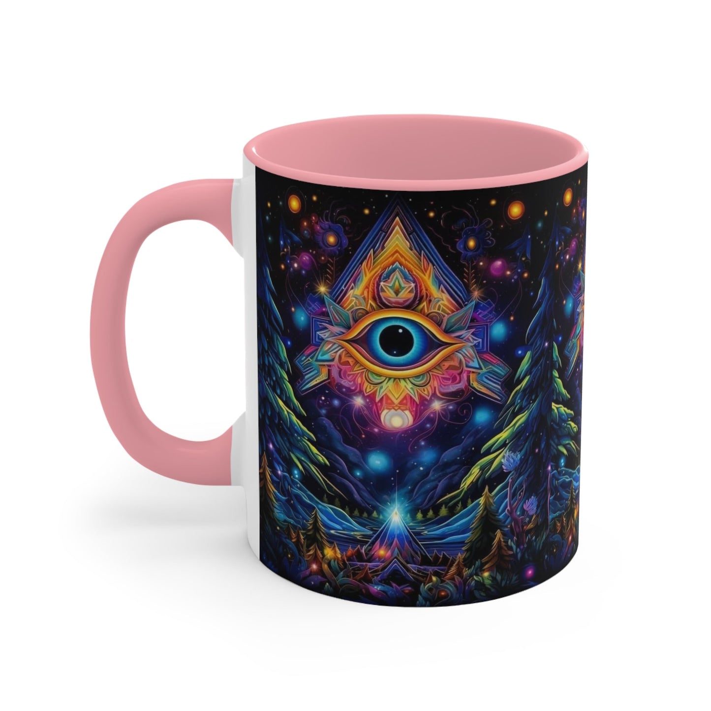 Mystical Boho Coffee Mug, Unique Coffee Mug, Psychedelic Mug Gift, Eye Design Mug, Yoga Lover Mug, Spiritual Decor Mug