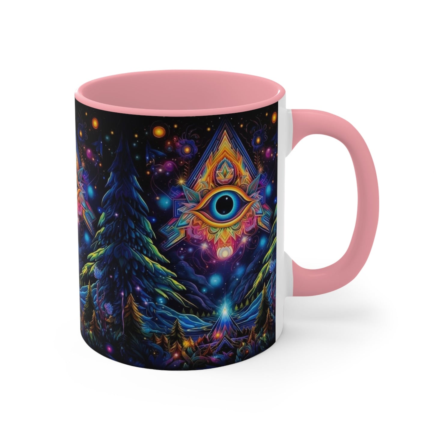 Mystical Boho Coffee Mug, Unique Coffee Mug, Psychedelic Mug Gift, Eye Design Mug, Yoga Lover Mug, Spiritual Decor Mug