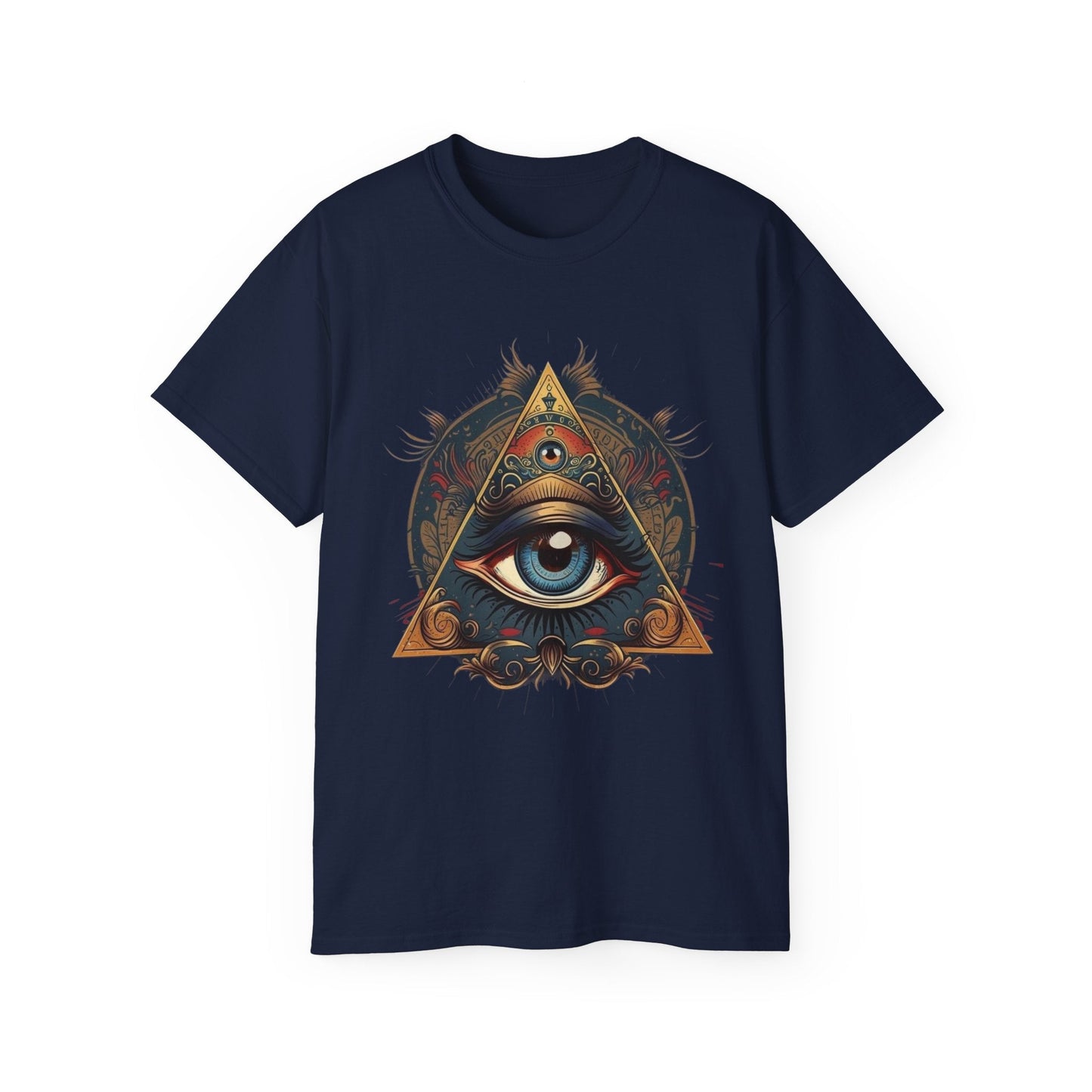 Mystical Eye Unisex Cotton Tee, Bohemian T-Shirt, Spiritual Graphic Tee, Casual Wear, Perfect for Festivals, Gift for All Occasions