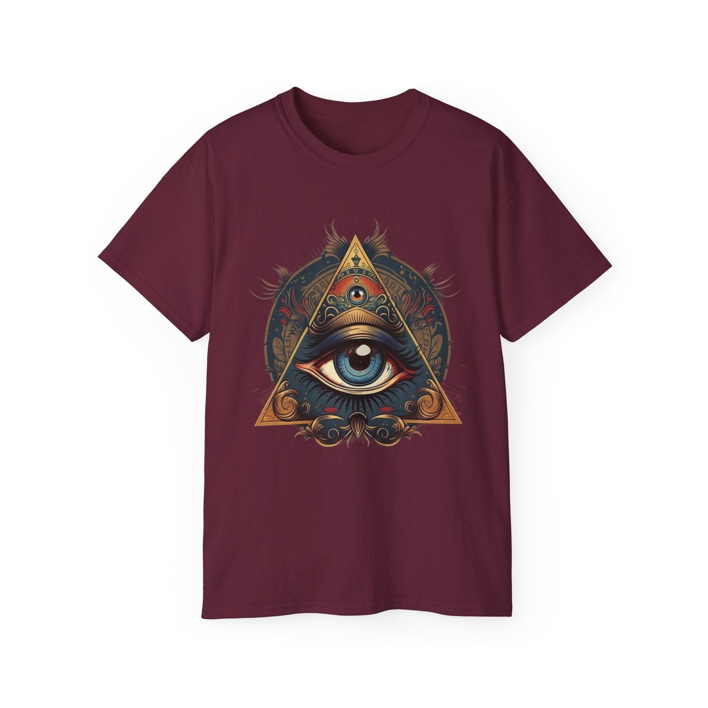 Mystical Eye Unisex Cotton Tee, Bohemian T-Shirt, Spiritual Graphic Tee, Casual Wear, Perfect for Festivals, Gift for All Occasions