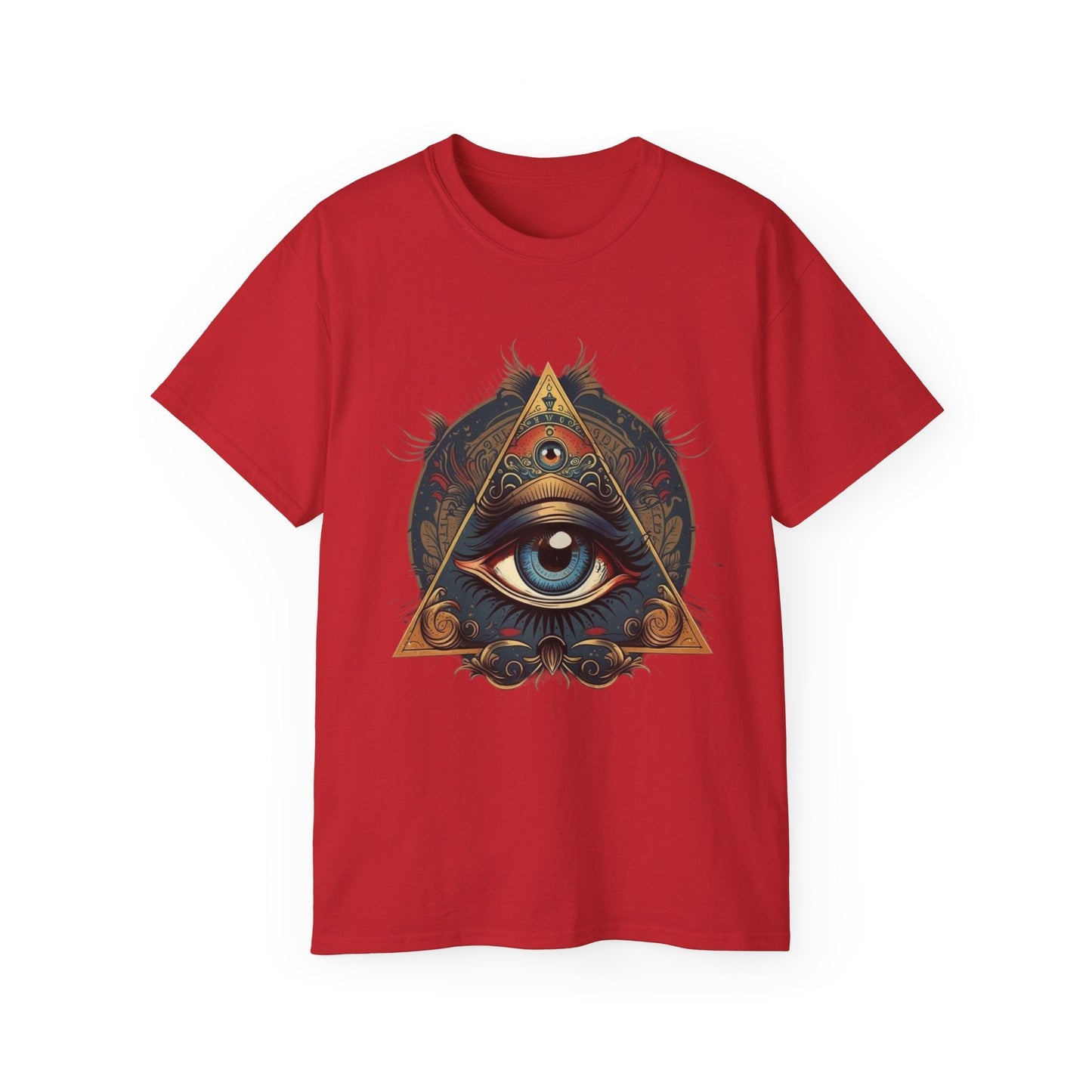 Mystical Eye Unisex Cotton Tee, Bohemian T-Shirt, Spiritual Graphic Tee, Casual Wear, Perfect for Festivals, Gift for All Occasions