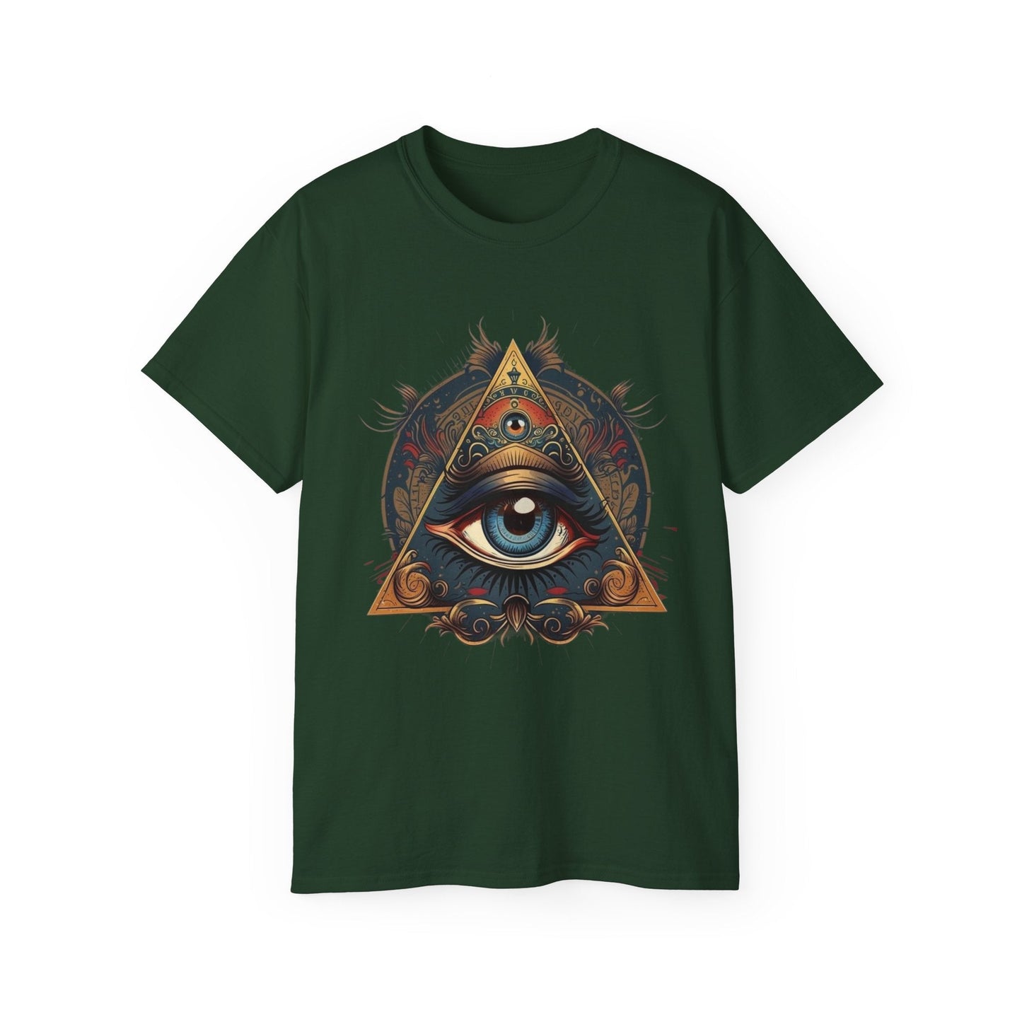 Mystical Eye Unisex Cotton Tee, Bohemian T-Shirt, Spiritual Graphic Tee, Casual Wear, Perfect for Festivals, Gift for All Occasions