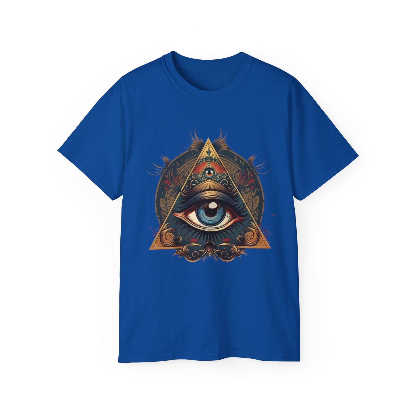 Mystical Eye Unisex Cotton Tee, Bohemian T-Shirt, Spiritual Graphic Tee, Casual Wear, Perfect for Festivals, Gift for All Occasions