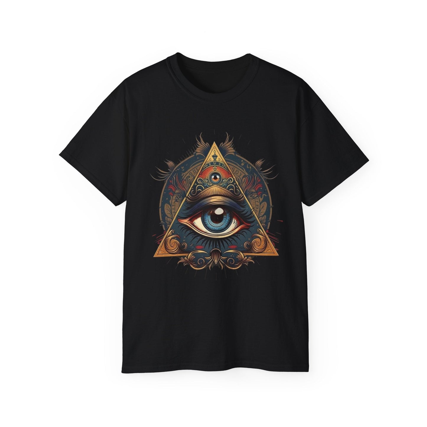 Mystical Eye Unisex Cotton Tee, Bohemian T-Shirt, Spiritual Graphic Tee, Casual Wear, Perfect for Festivals, Gift for All Occasions