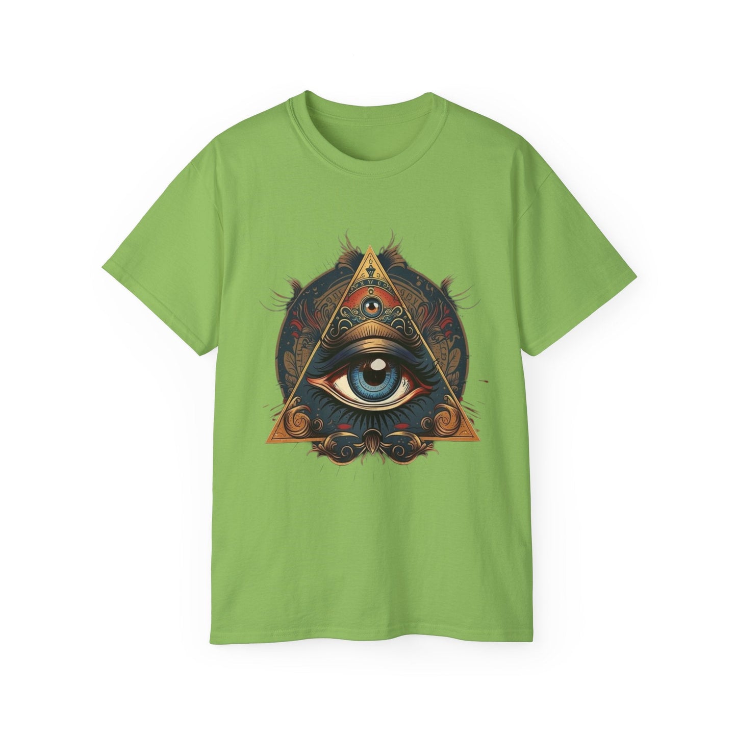 Mystical Eye Unisex Cotton Tee, Bohemian T-Shirt, Spiritual Graphic Tee, Casual Wear, Perfect for Festivals, Gift for All Occasions