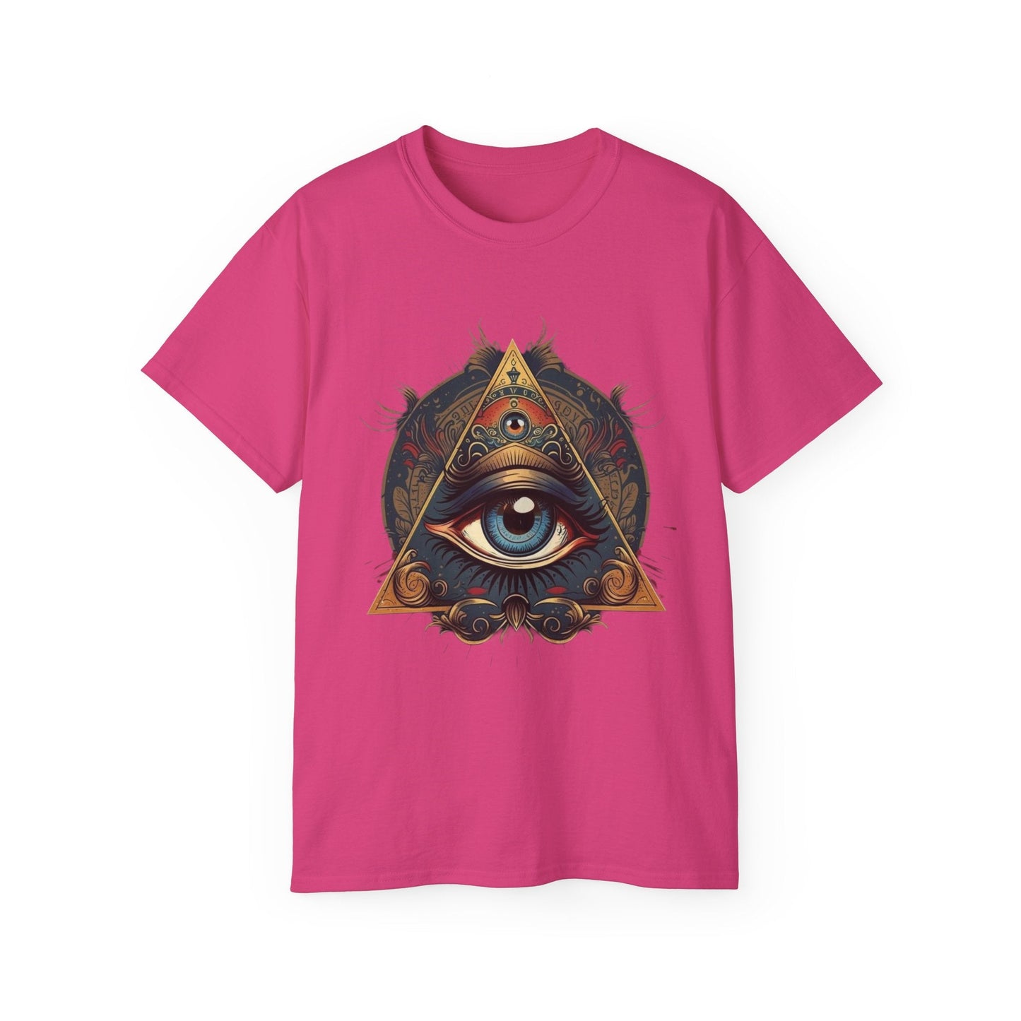 Mystical Eye Unisex Cotton Tee, Bohemian T-Shirt, Spiritual Graphic Tee, Casual Wear, Perfect for Festivals, Gift for All Occasions