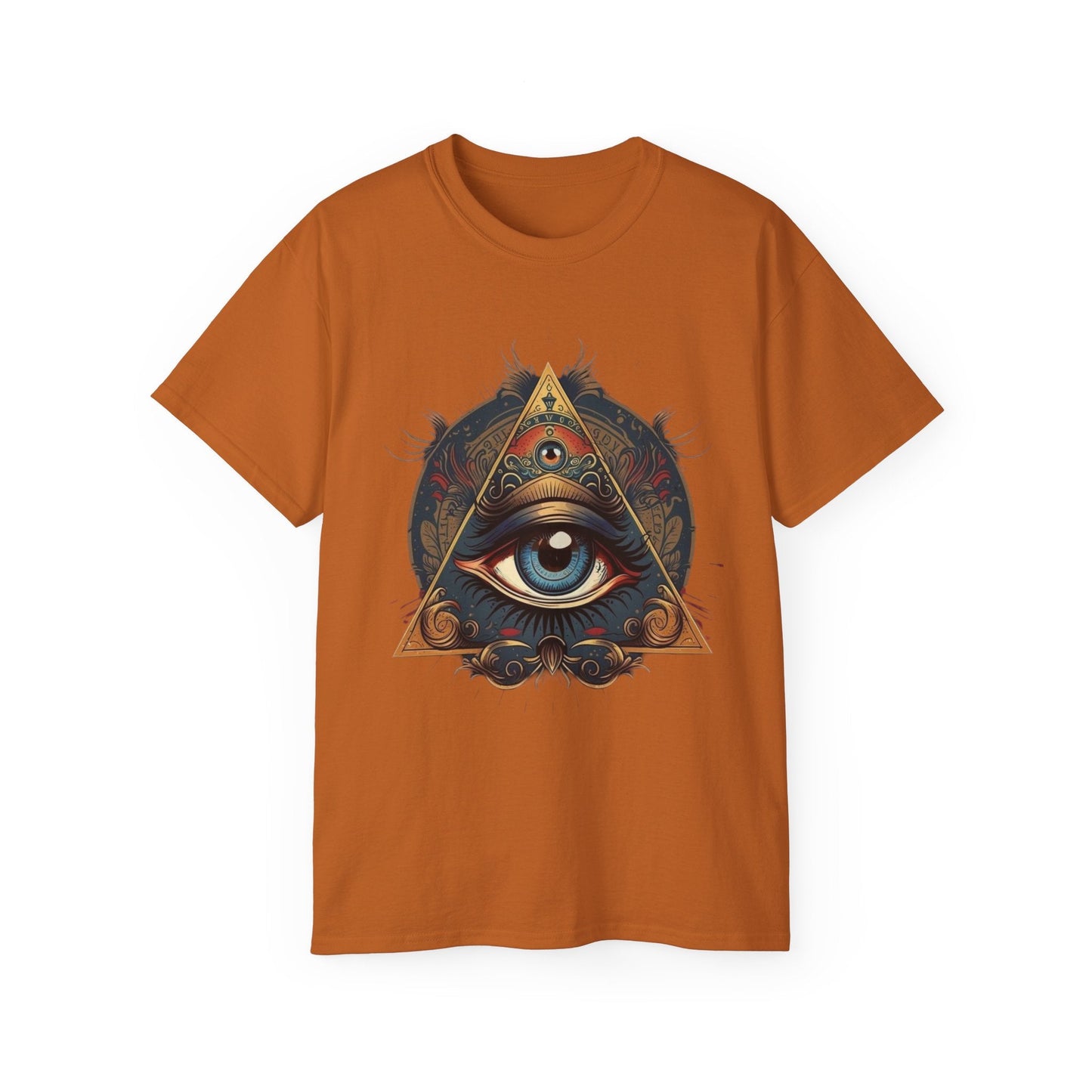 Mystical Eye Unisex Cotton Tee, Bohemian T-Shirt, Spiritual Graphic Tee, Casual Wear, Perfect for Festivals, Gift for All Occasions