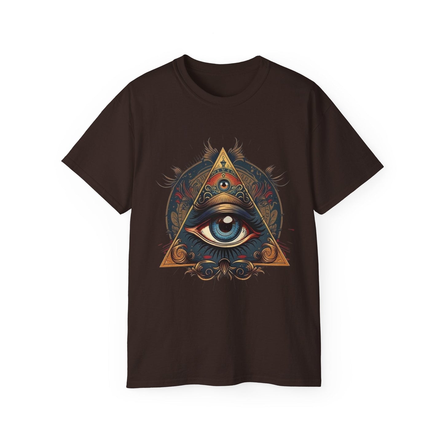 Mystical Eye Unisex Cotton Tee, Bohemian T-Shirt, Spiritual Graphic Tee, Casual Wear, Perfect for Festivals, Gift for All Occasions